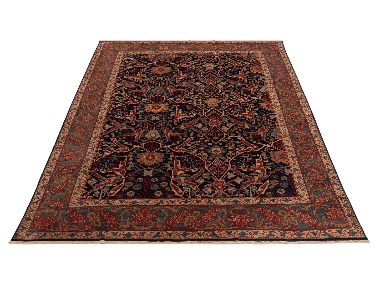 Antiqua Loom Navy Blue 9.4x12 Hand Knotted Rug