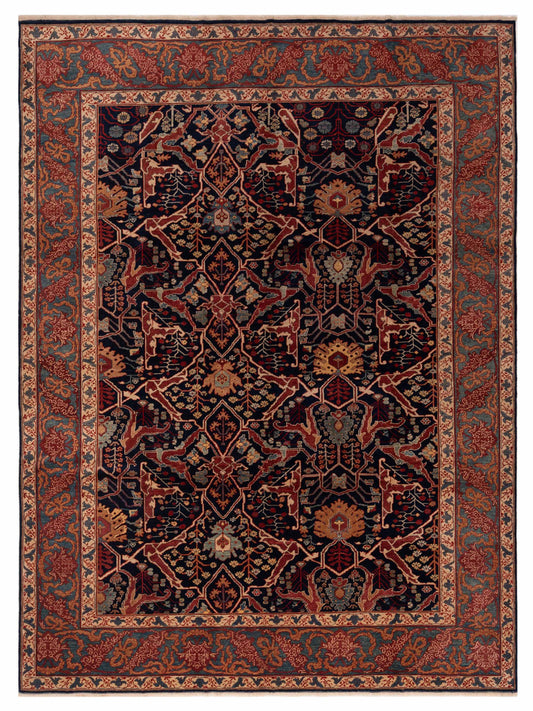 Pasha Antique Loom  Navy Blue Traditional