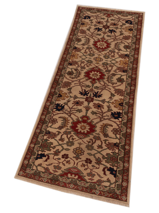 Antiqua Loom Ivory Red 2.9x8 Hand Knotted Rug
