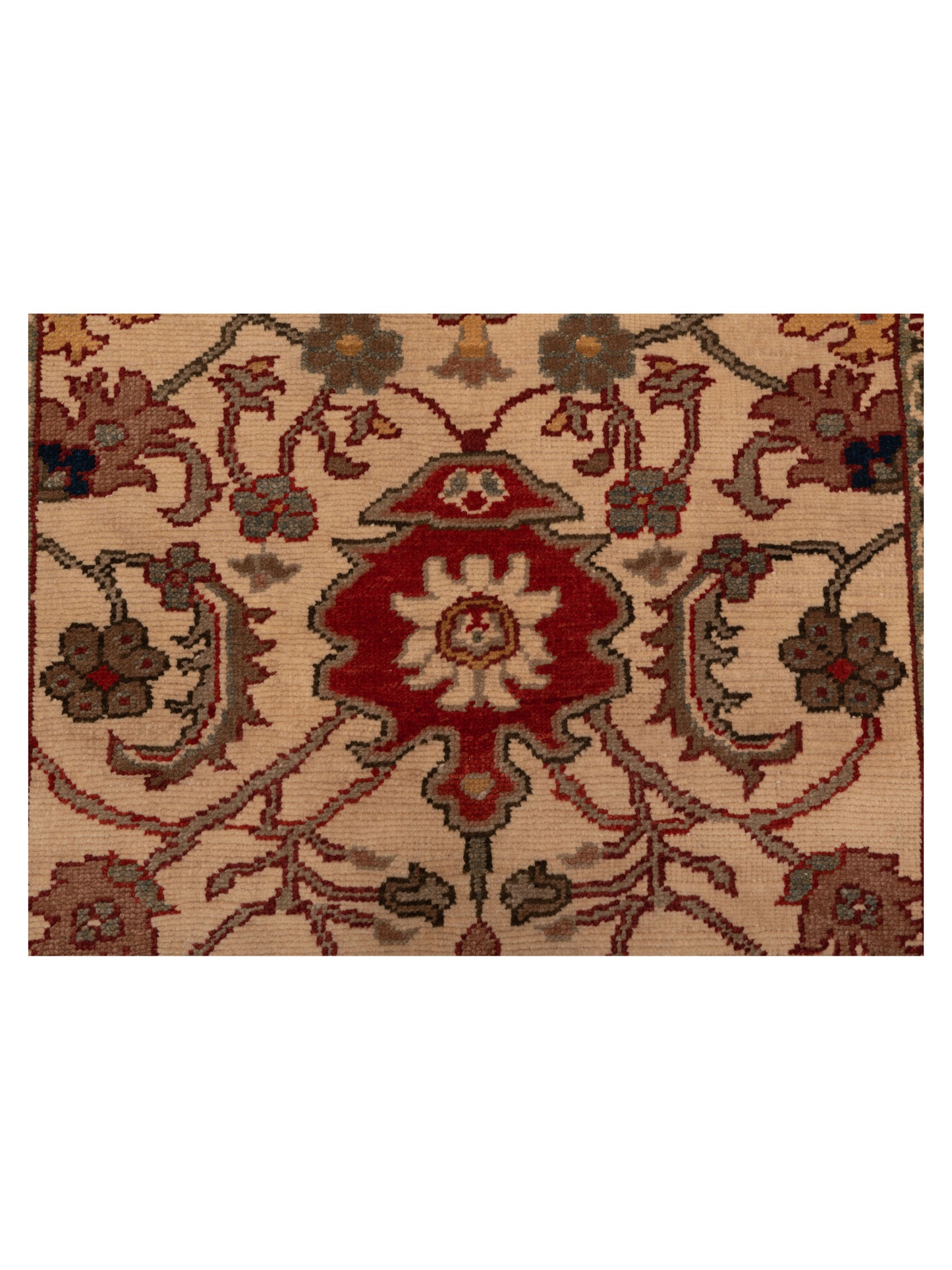 Antiqua Loom Ivory Red 2.9x8 Hand Knotted Rug