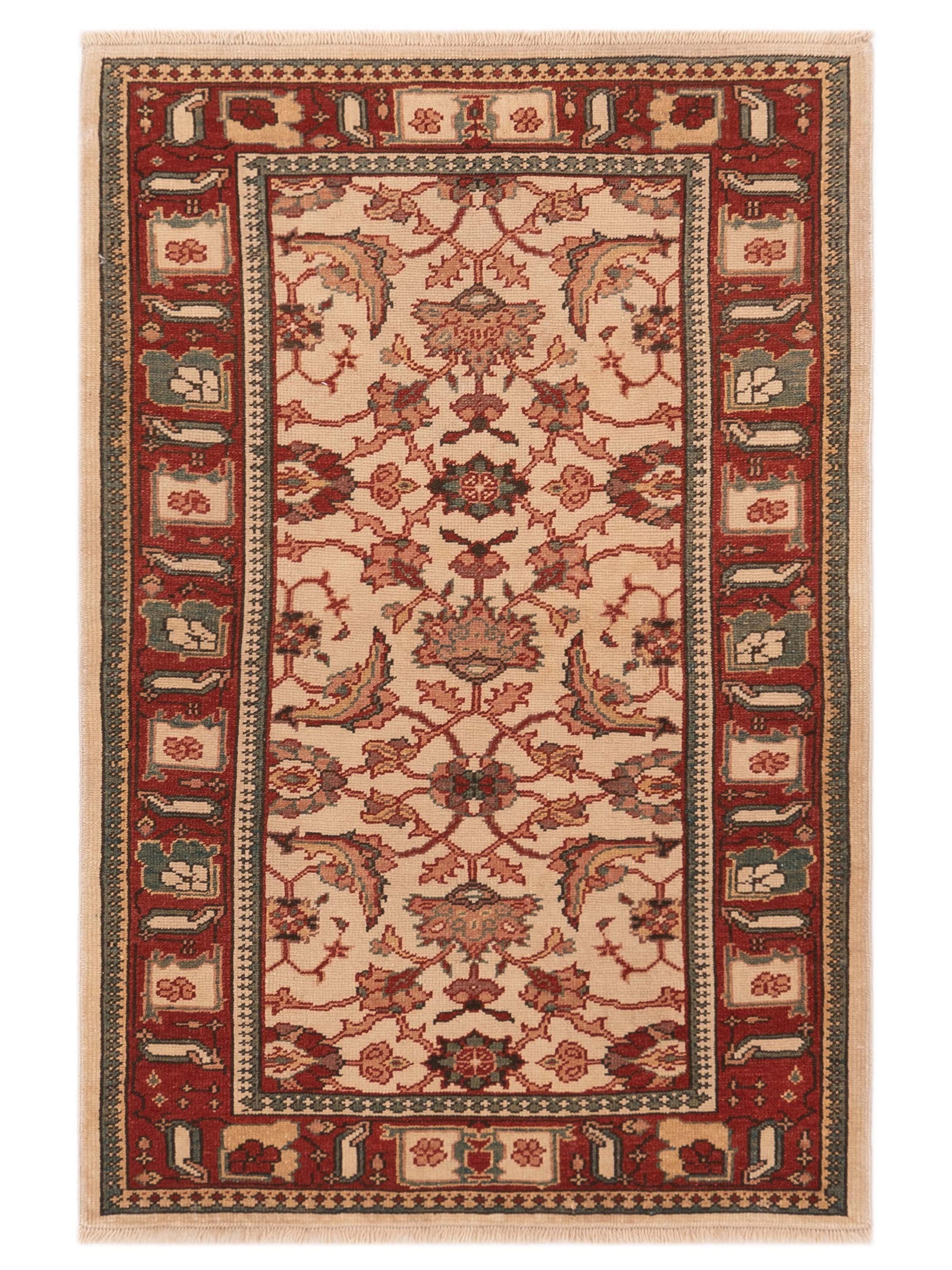 Pasha Antique Loom  Ivory Red Traditional