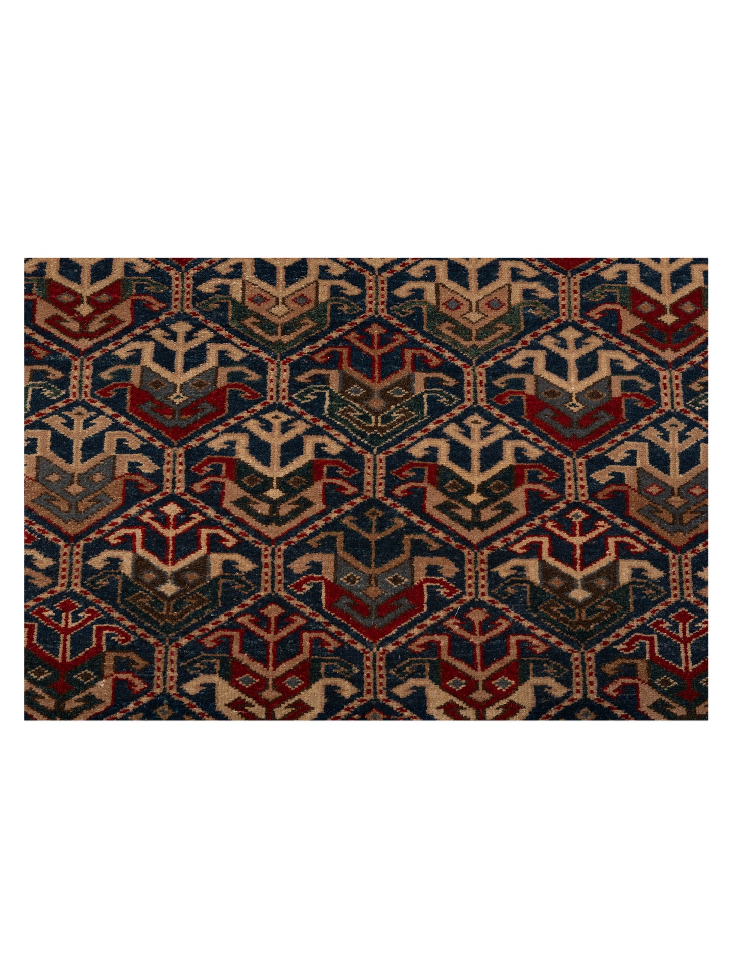 Antiqua Loom Navy Red 4.4x5.10 Hand Knotted Rug