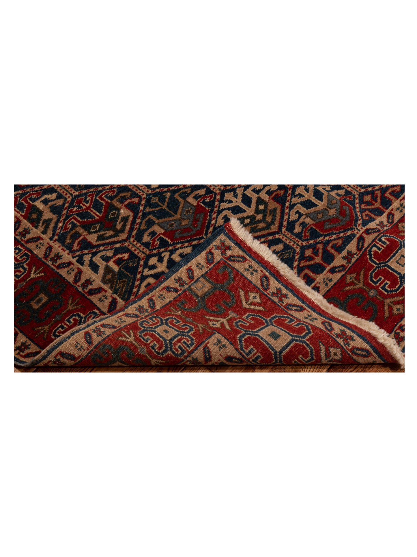 Antiqua Loom Navy Red 4.4x5.10 Hand Knotted Rug