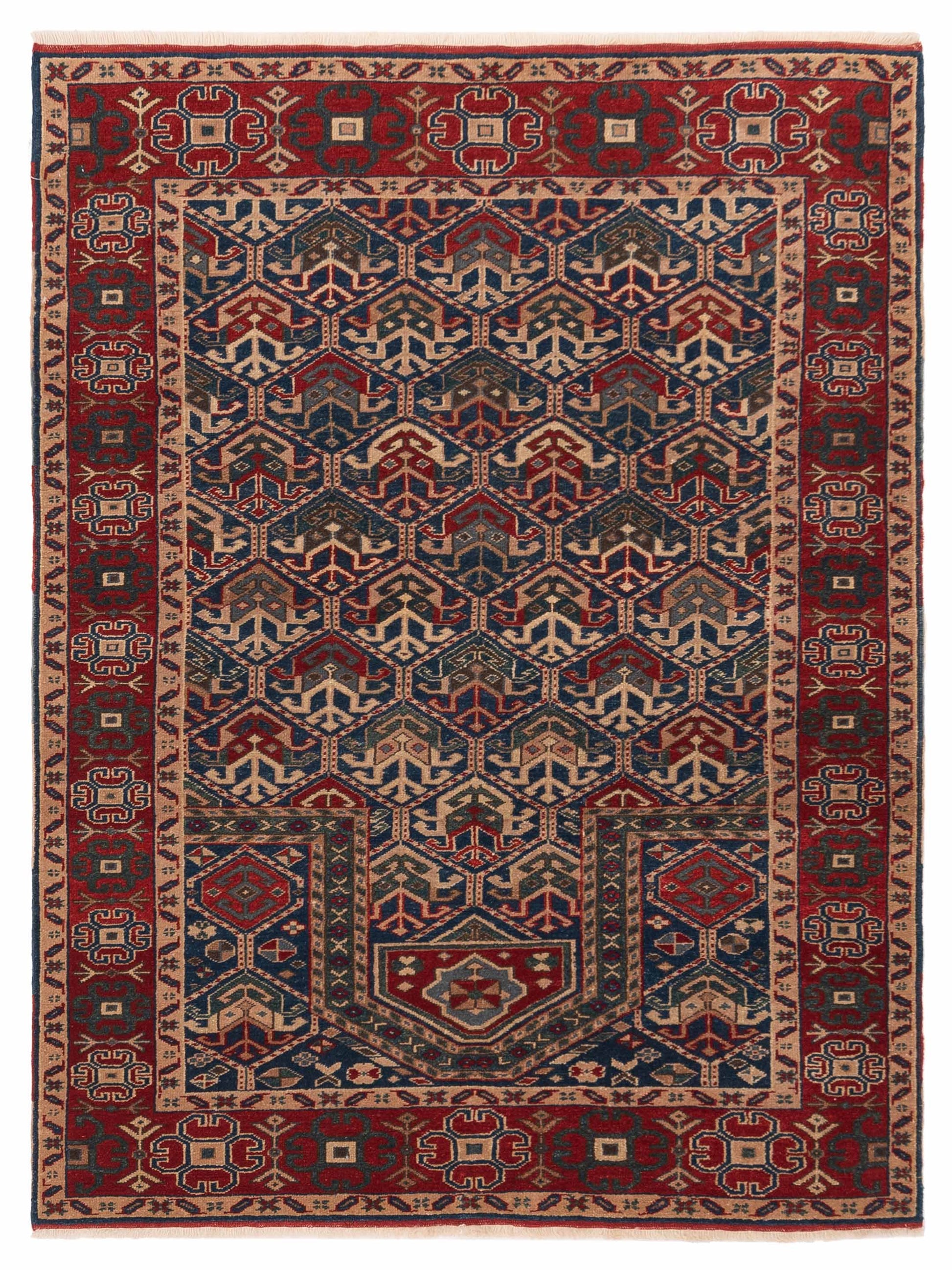 Pasha Antique Loom  Navy Red Traditional