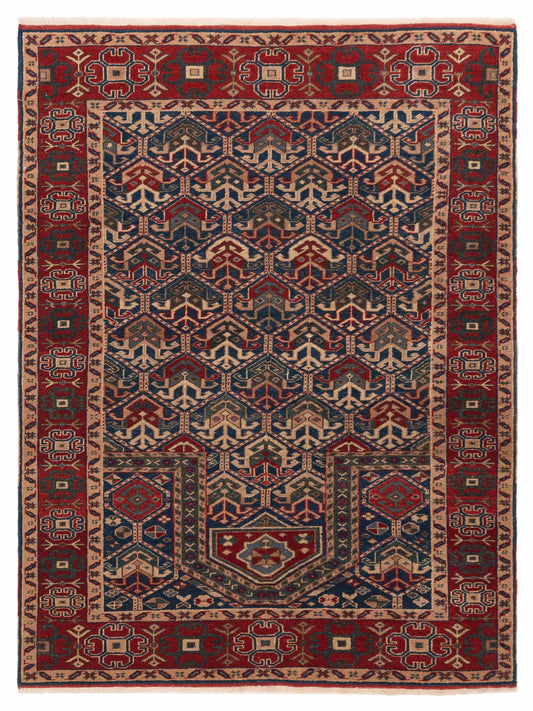 Pasha Antique Loom  Navy Red Traditional