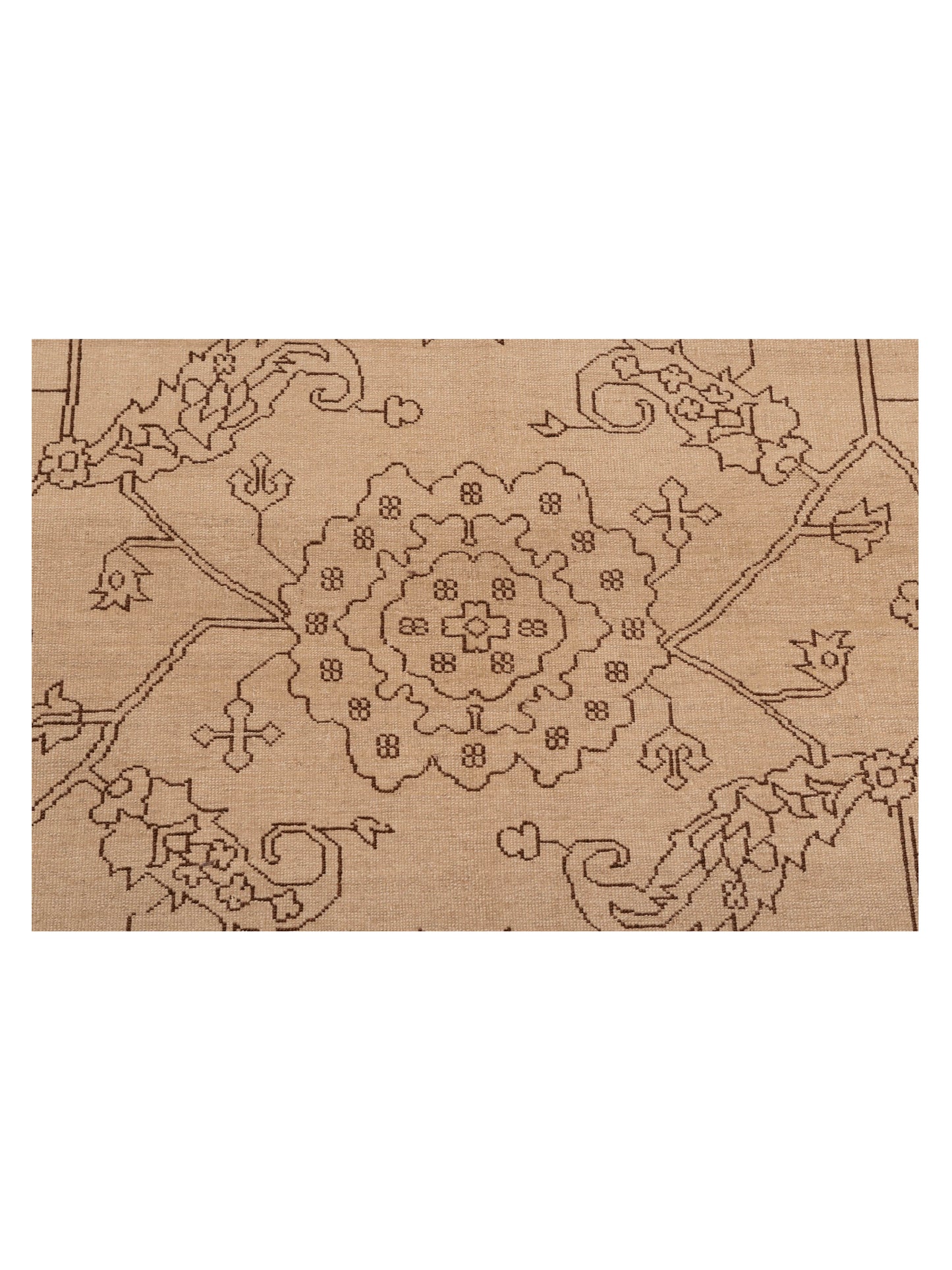 Elowen Ivory Dark Brown 6.9x10 Hand Knotted Rug