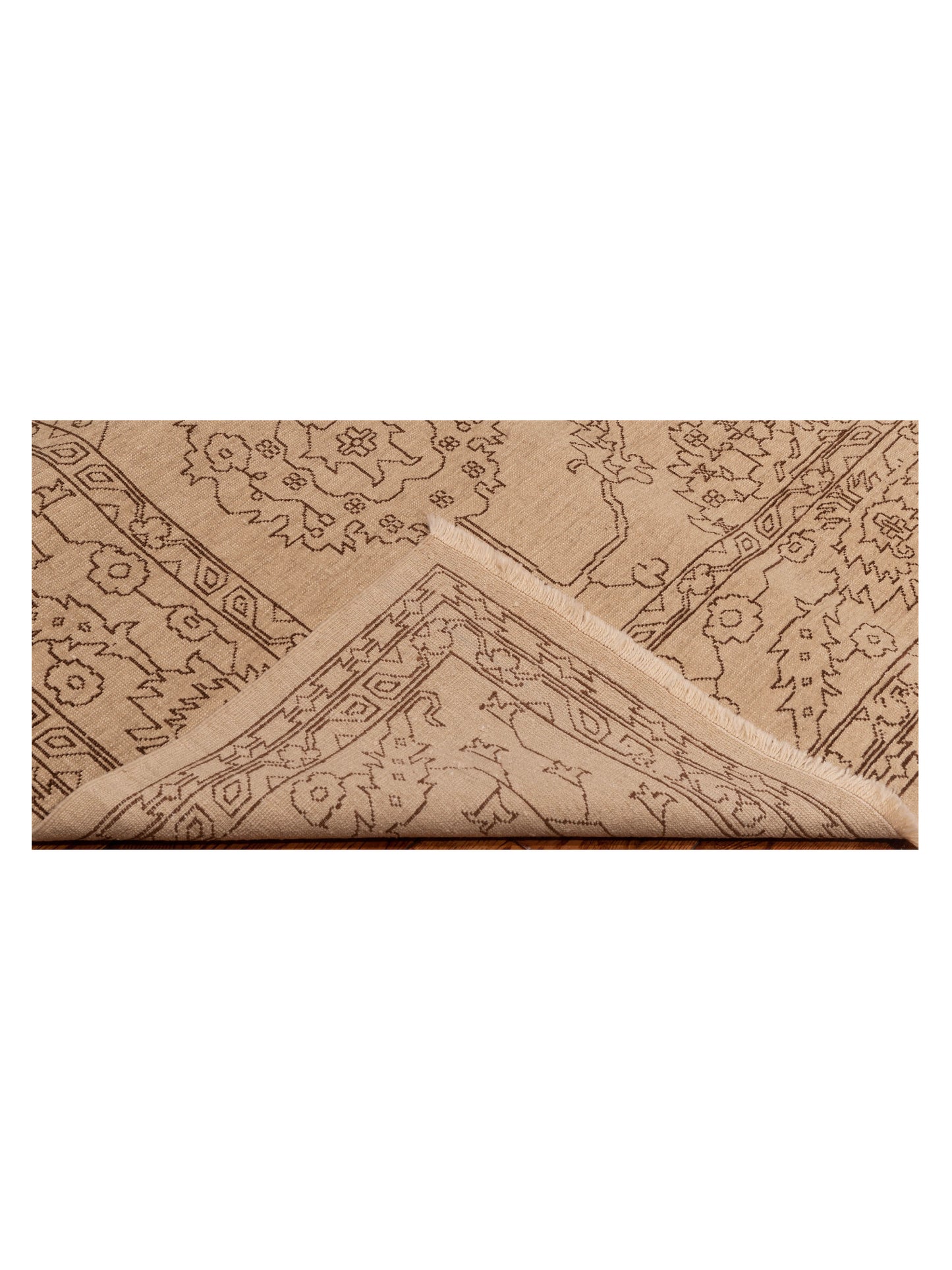 Elowen Ivory Dark Brown 6.9x10 Hand Knotted Rug