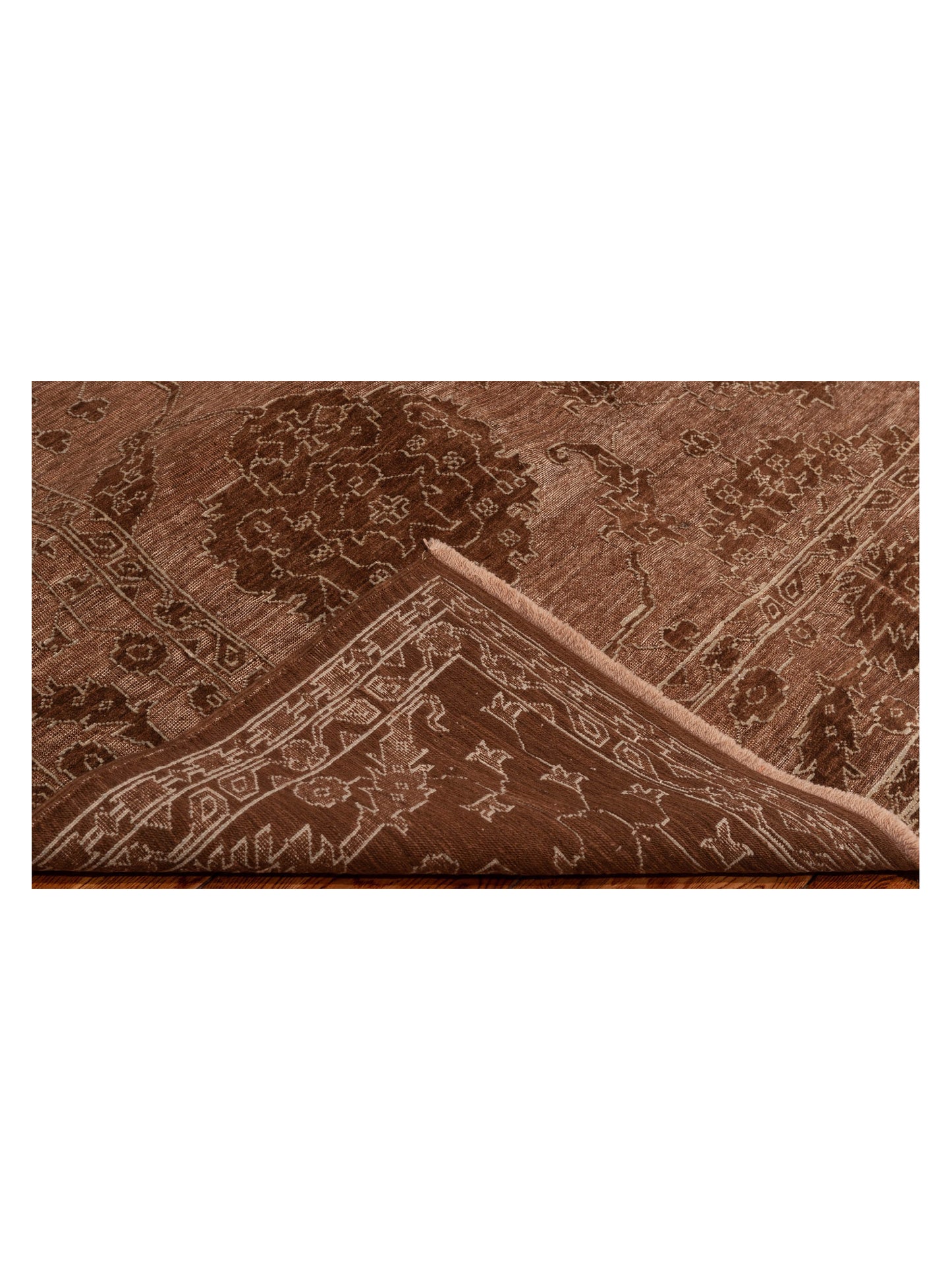 Elowen Brown Ice Blue 6.5x9 Hand Knotted Rug