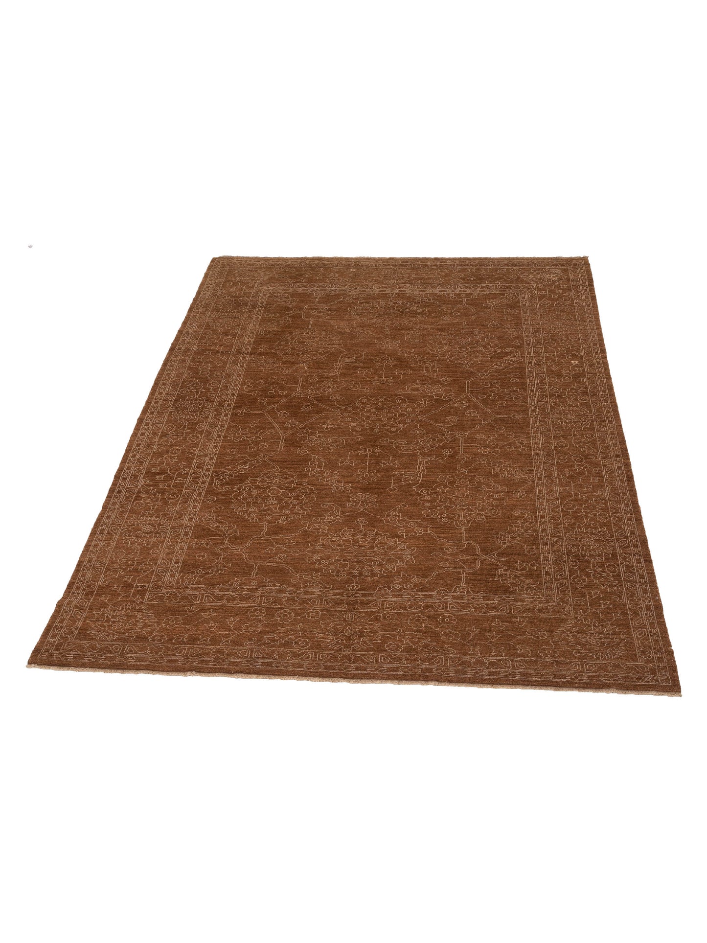 Elowen Brown Silver 9.3x11.11 Hand Knotted Rug