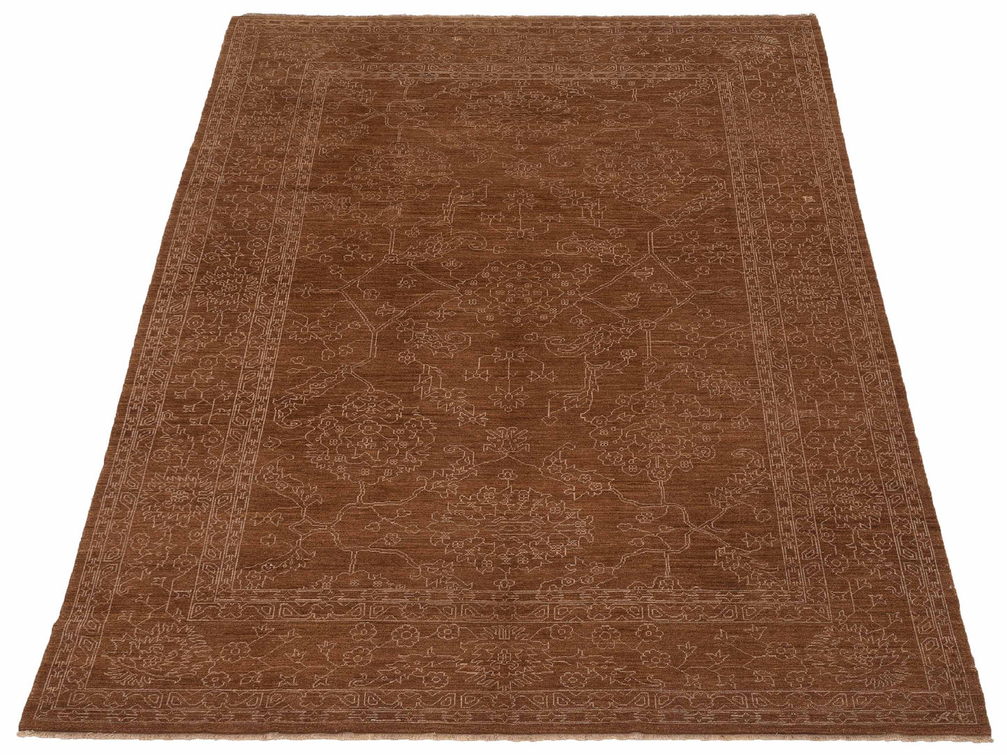 Elowen Brown Silver 9.3x11.11 Hand Knotted Rug