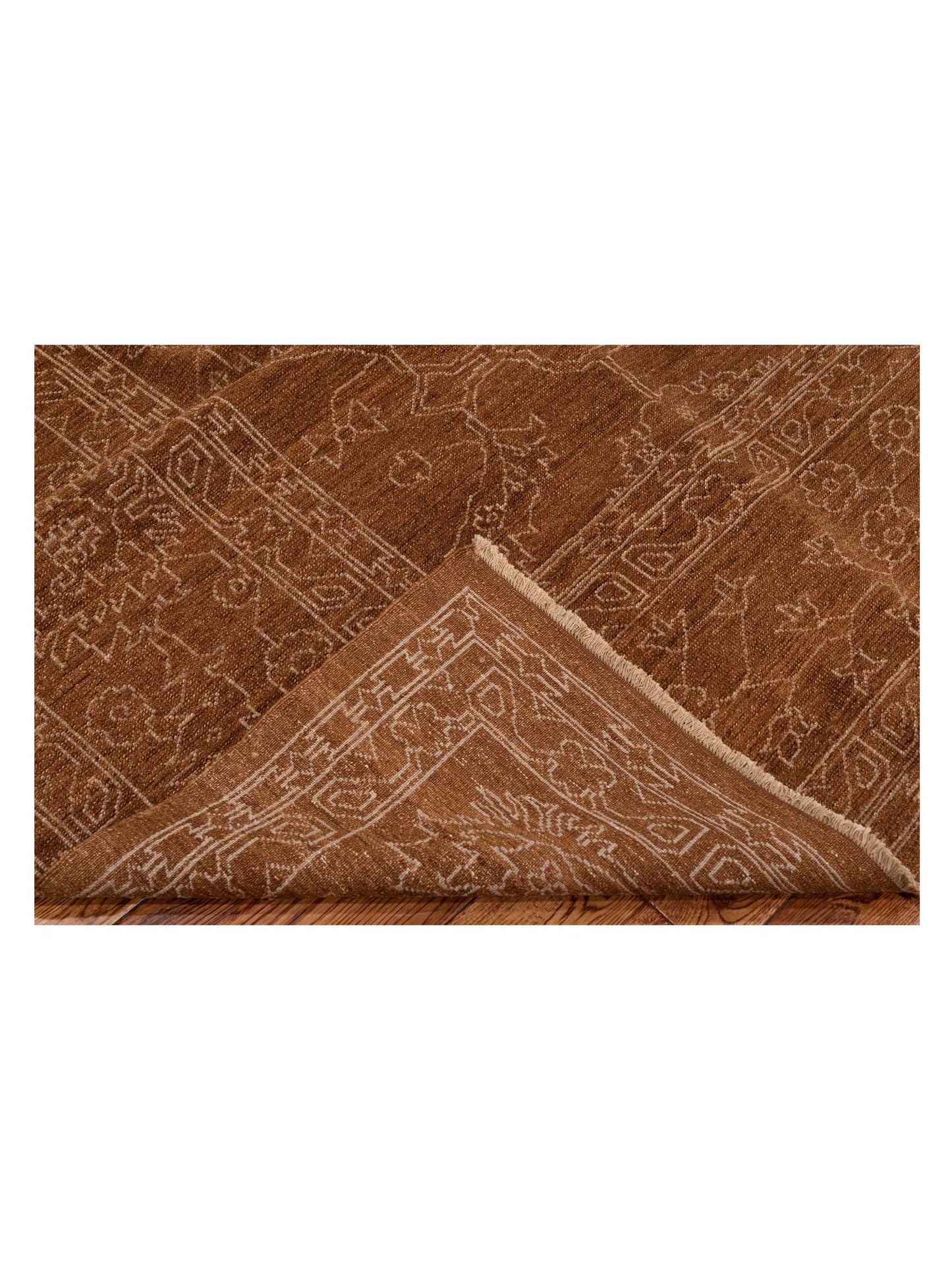 Elowen Brown Silver 9.3x11.11 Hand Knotted Rug