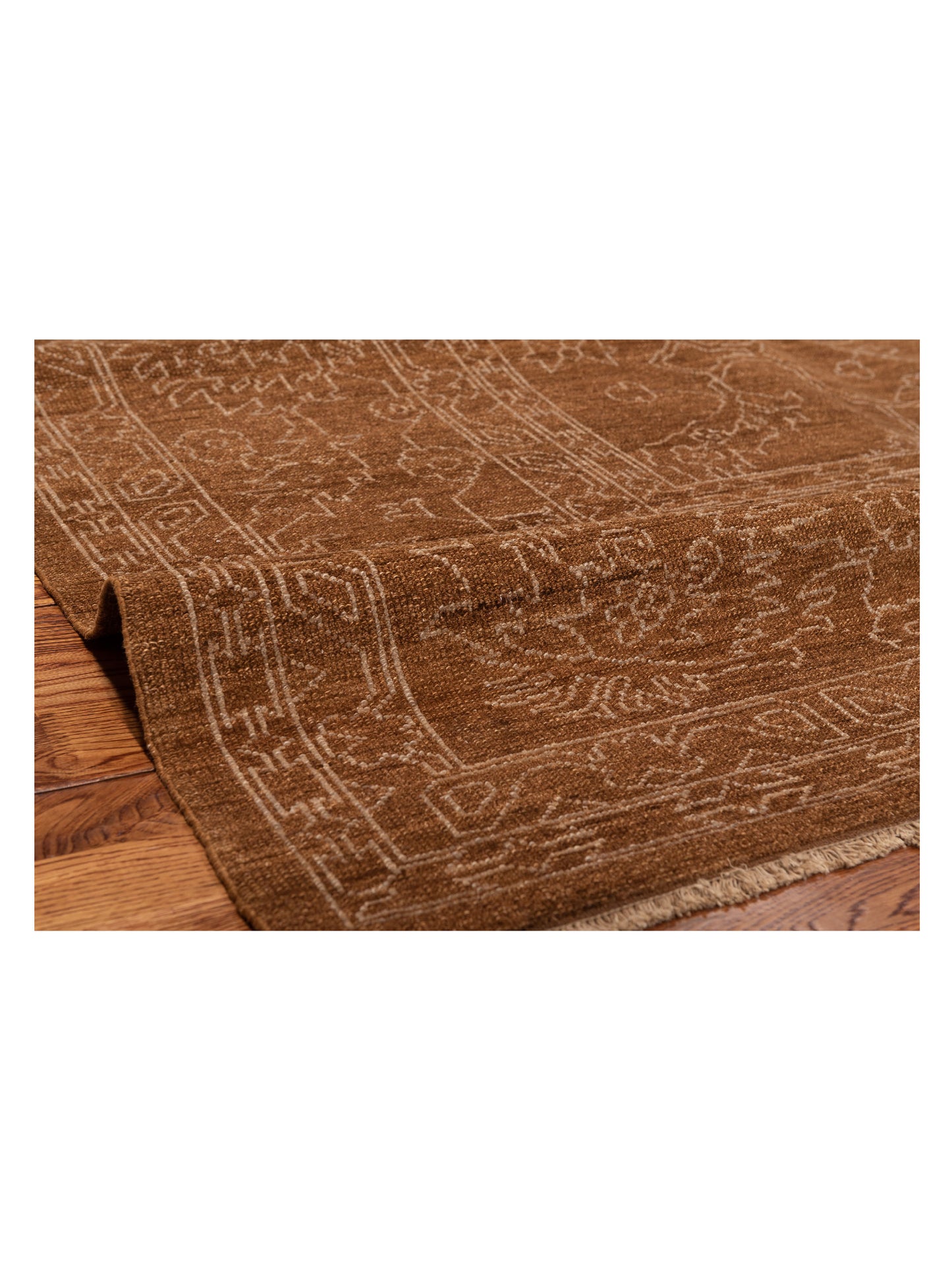 Elowen Brown Silver 9.3x11.11 Hand Knotted Rug