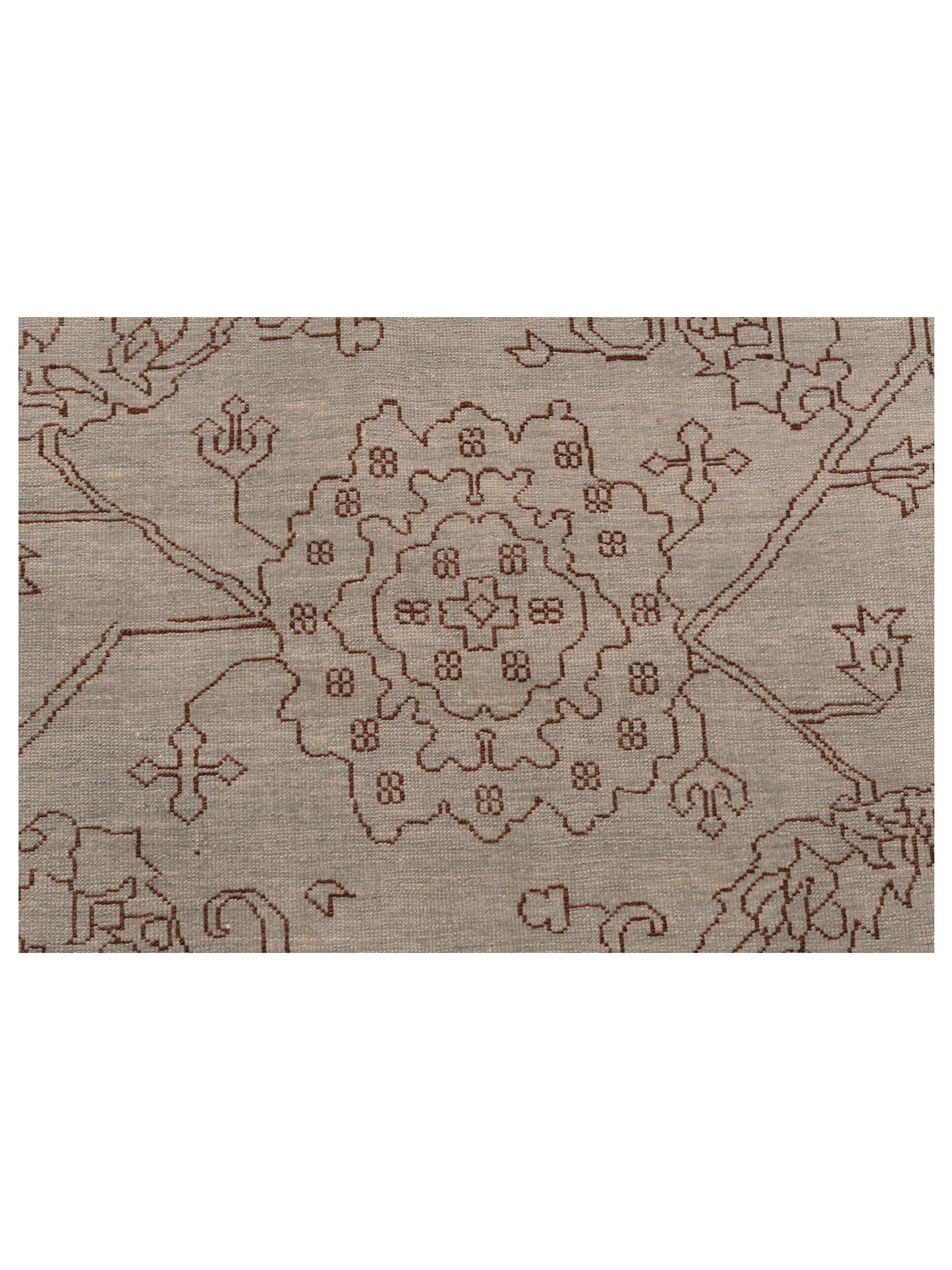 Elowen Silver Dark Brown 6.7x9.5 Hand Knotted Rug