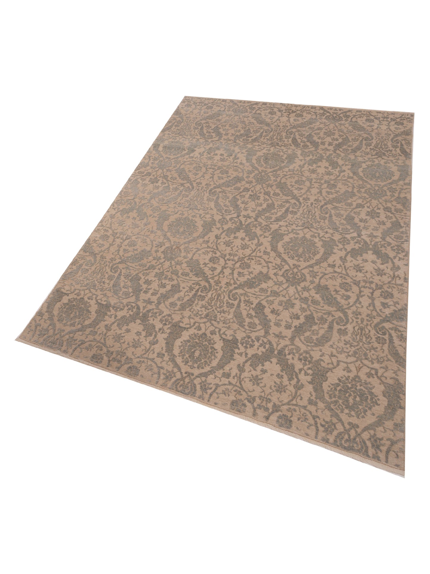 Defnera Light Blue Ivory 6.8x9.6 Hand Knotted Rug