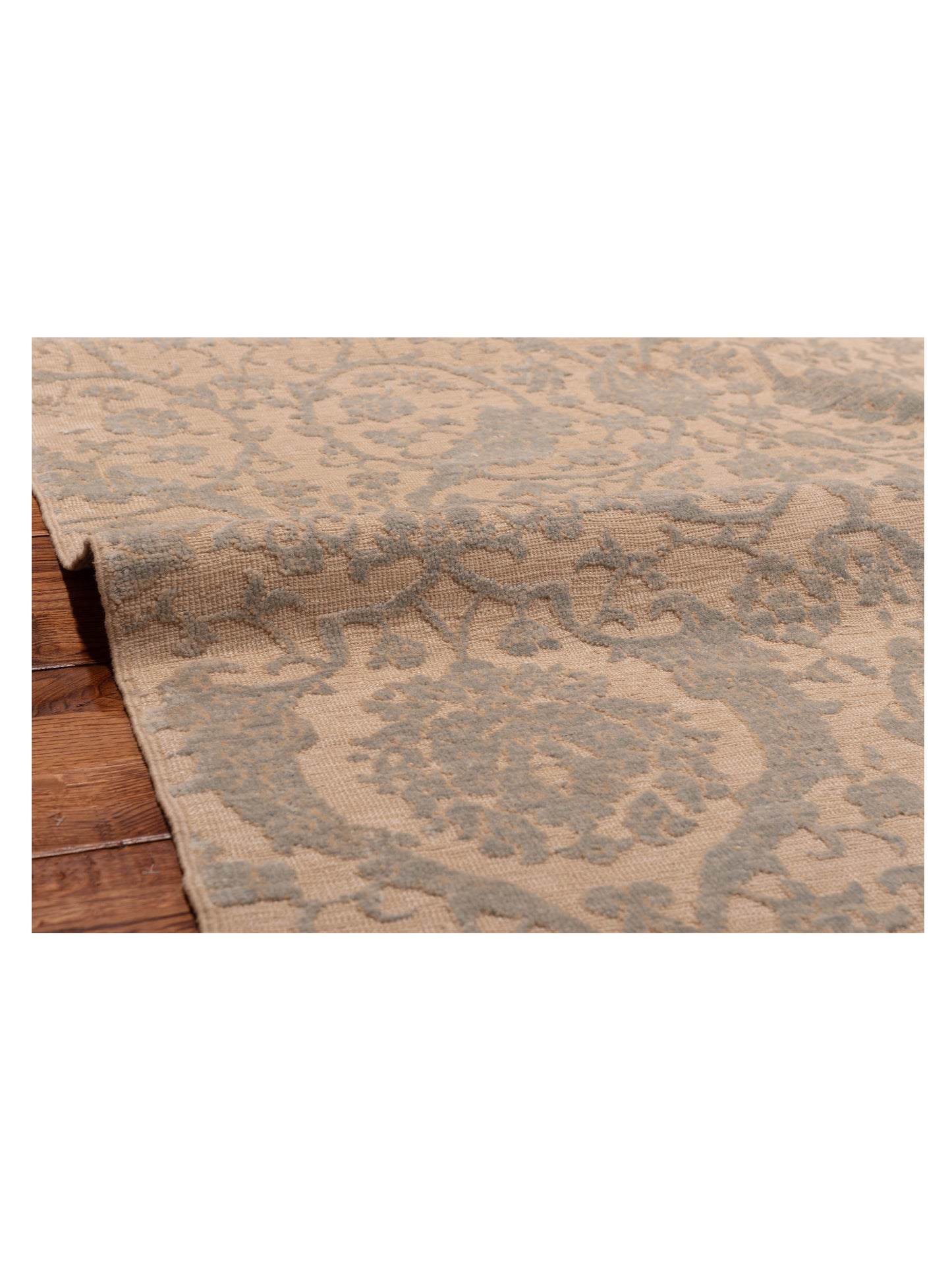Defnera Light Blue Ivory 6.8x9.6 Hand Knotted Rug