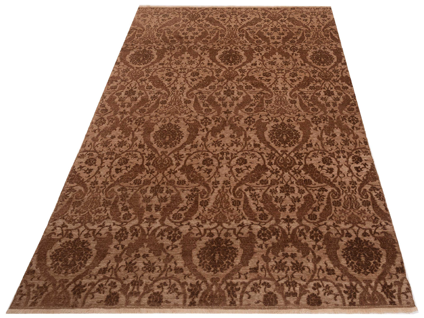 Defnera Brown Drak Brown 6.6x9.9 Hand Knotted Rug