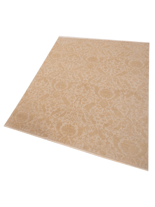 Defnera Ivory Beige 6.8x8.8 Hand Knotted Rug