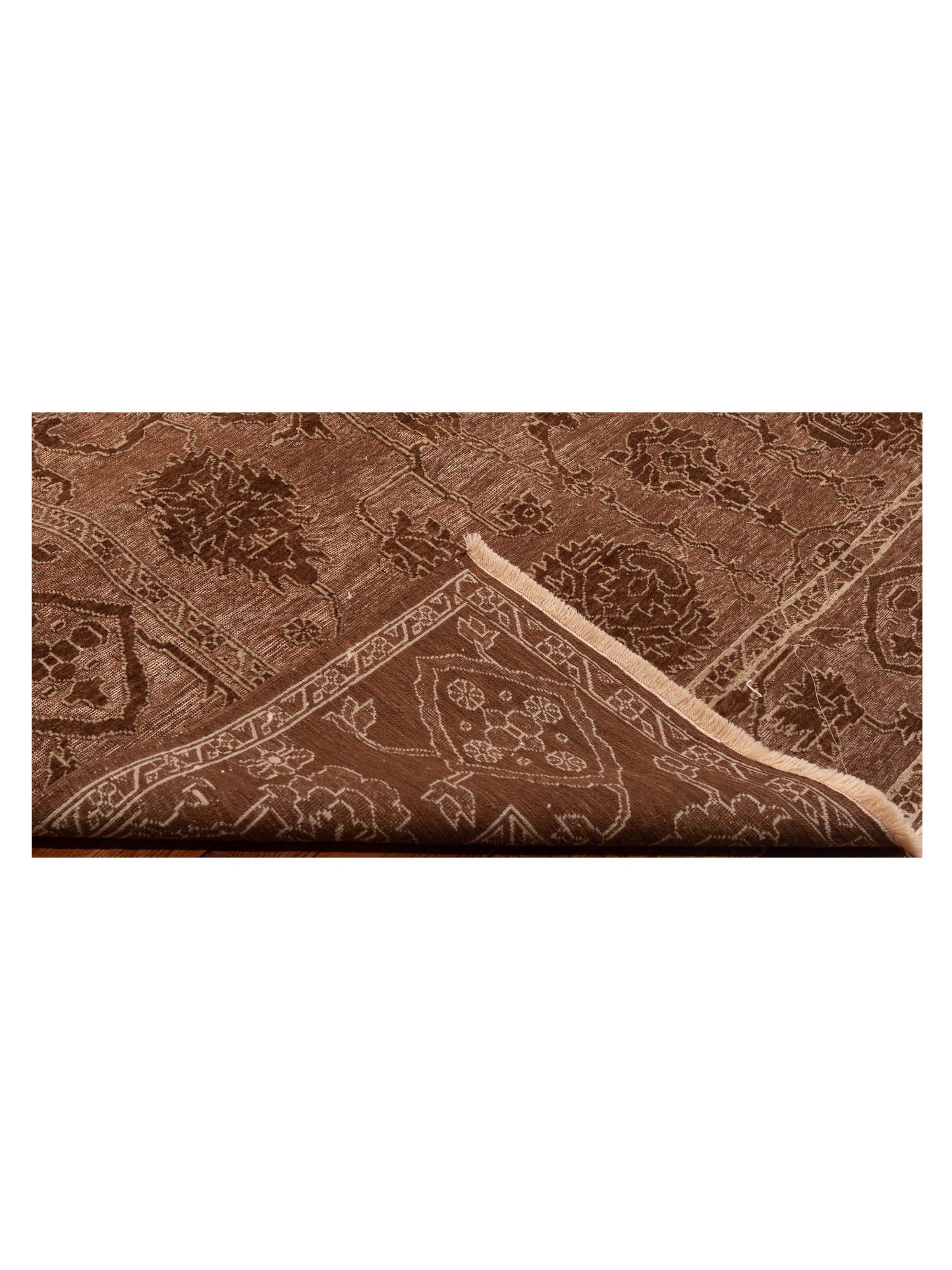 Elowen Brown Ice Blue 6.7x9.6 Hand Knotted Rug