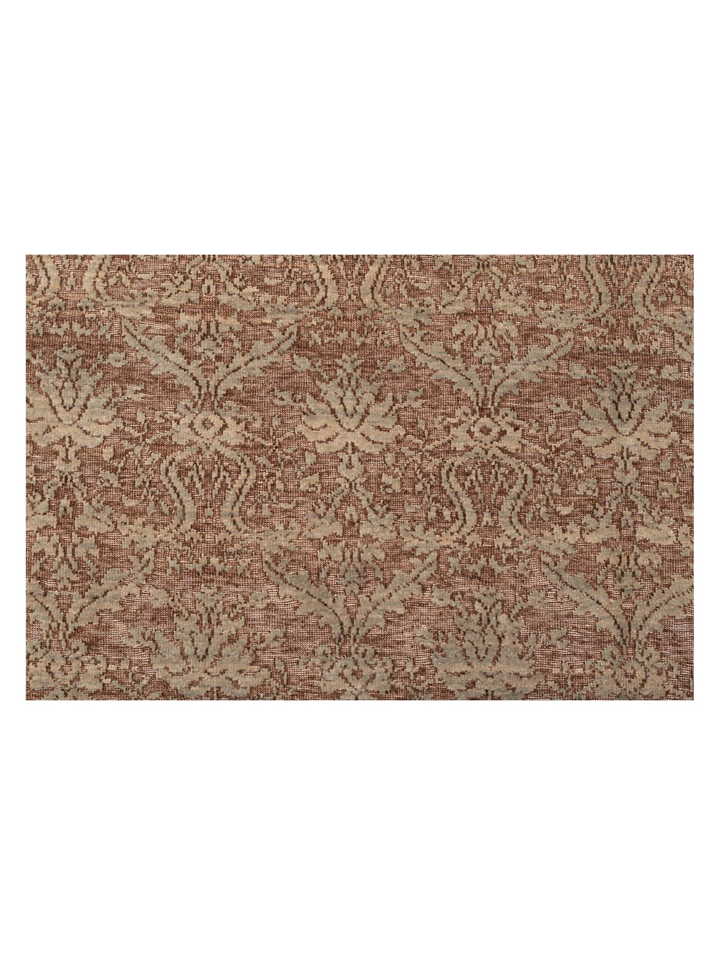 Defnera Brown Silver 9.1x11.7 Hand Knotted Rug
