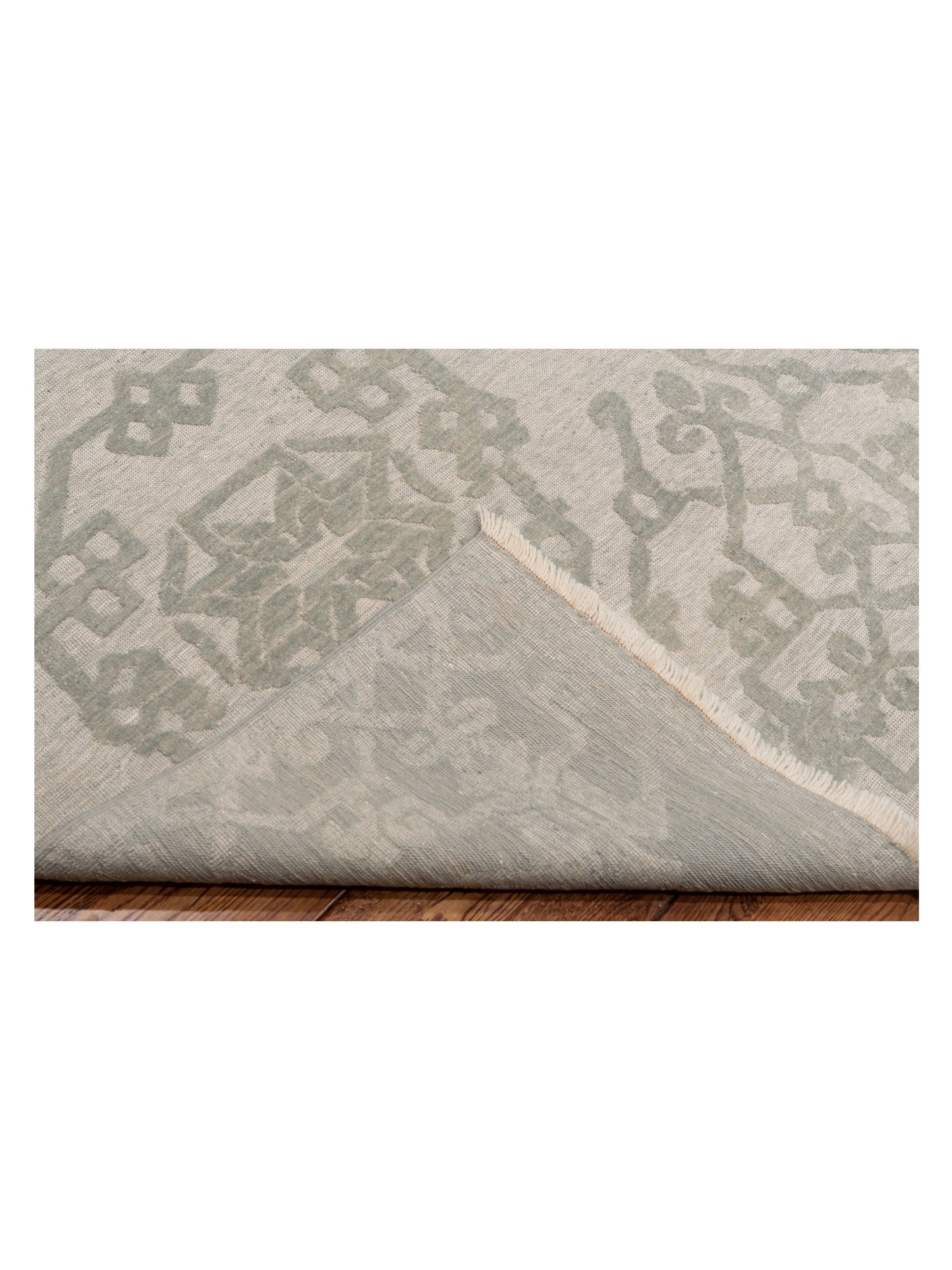 Defnera Ice Blue Ice Blue 8x9.5 Hand Knotted Rug