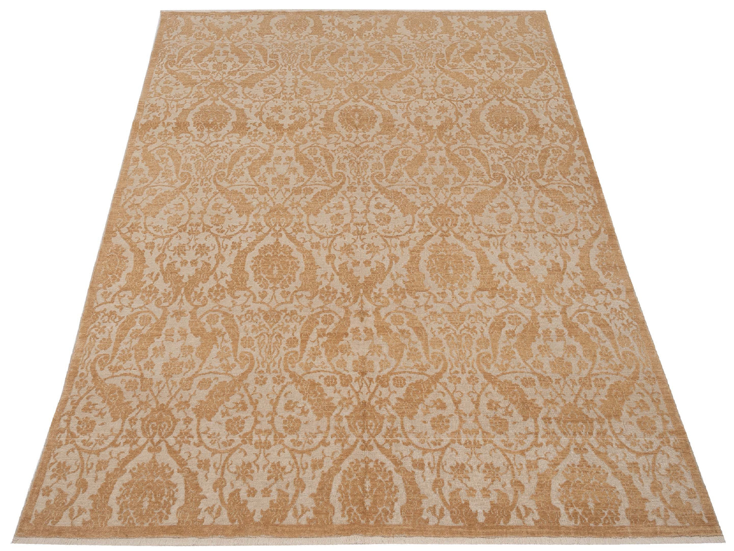Defnera Ivory Gold 8x10 Hand Knotted Rug