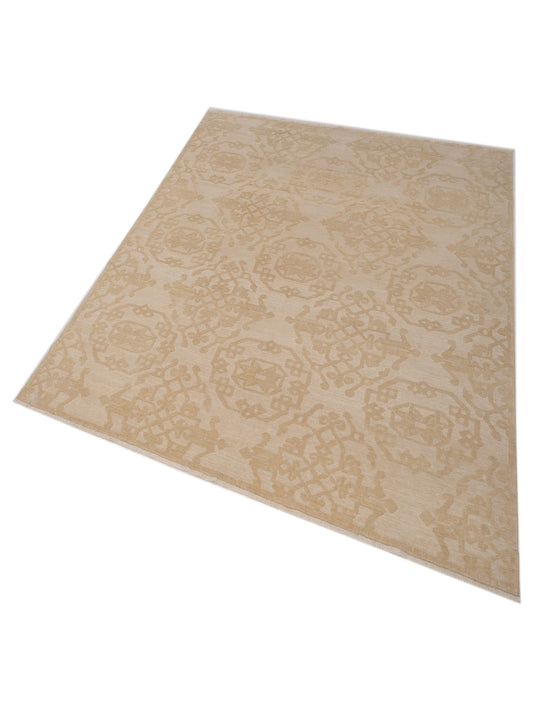 Defnera Ivory Ivory 8.2x9.6 Hand Knotted Rug