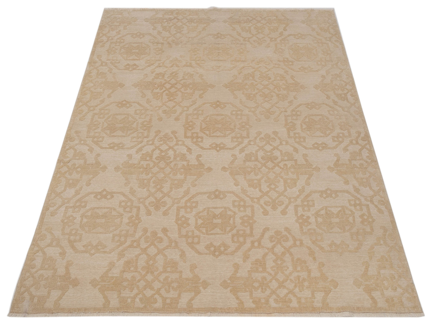 Defnera Ivory Ivory 8.2x9.6 Hand Knotted Rug