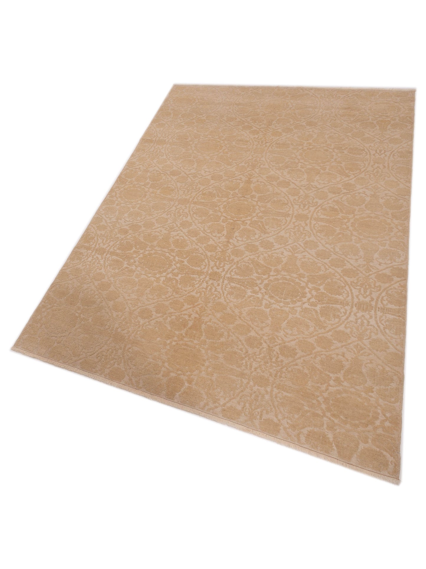Defnera Ivory Ivory 6.8x9.11 Hand Knotted Rug