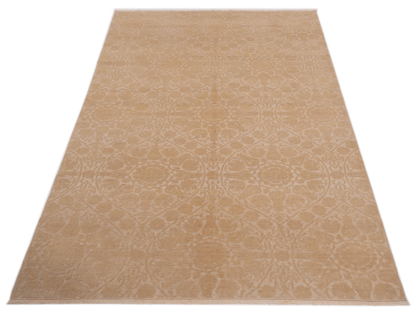 Defnera Ivory Ivory 6.8x9.11 Hand Knotted Rug