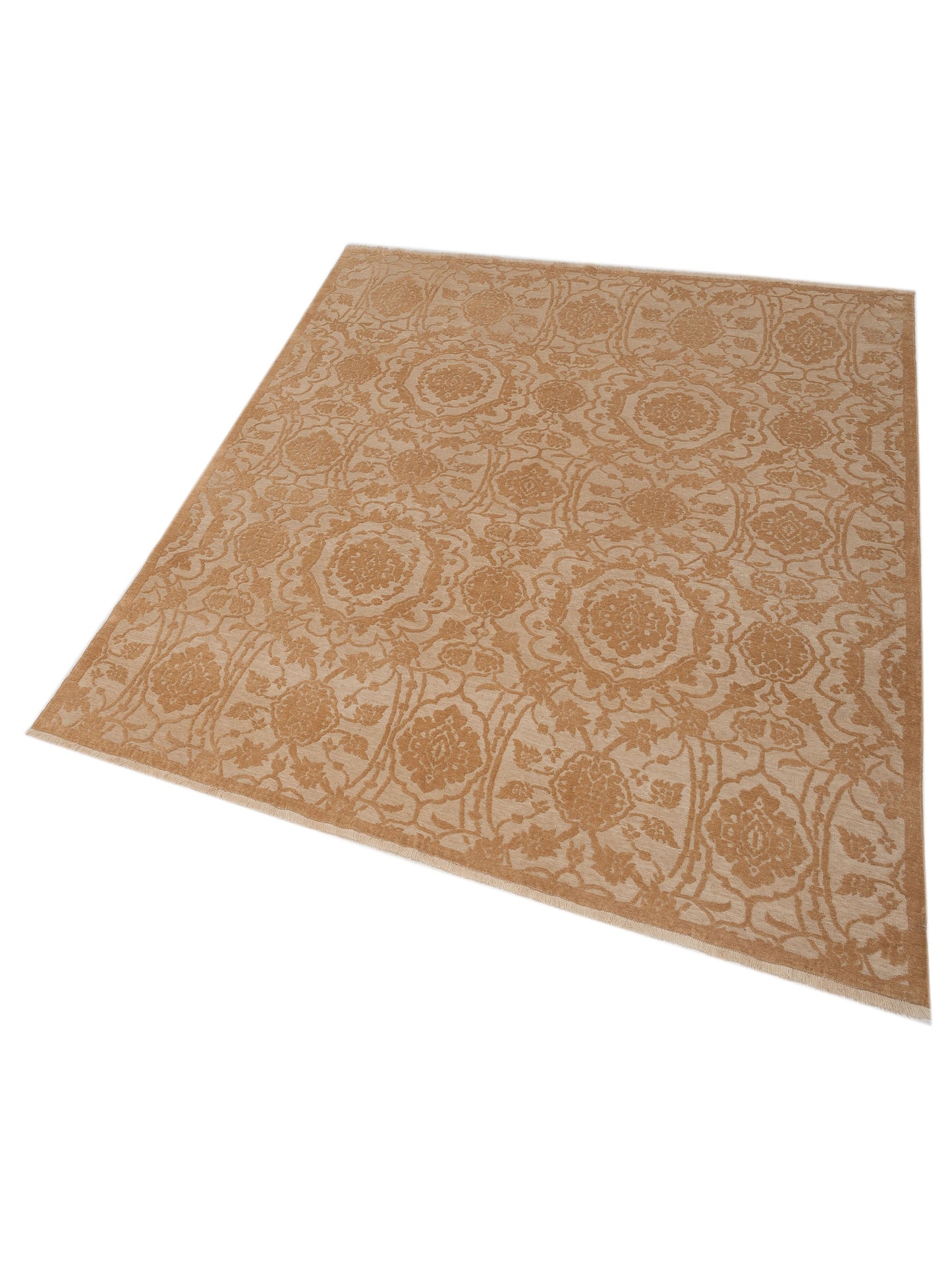Defnera Ivory Gold 8x8.8 Hand Knotted Rug