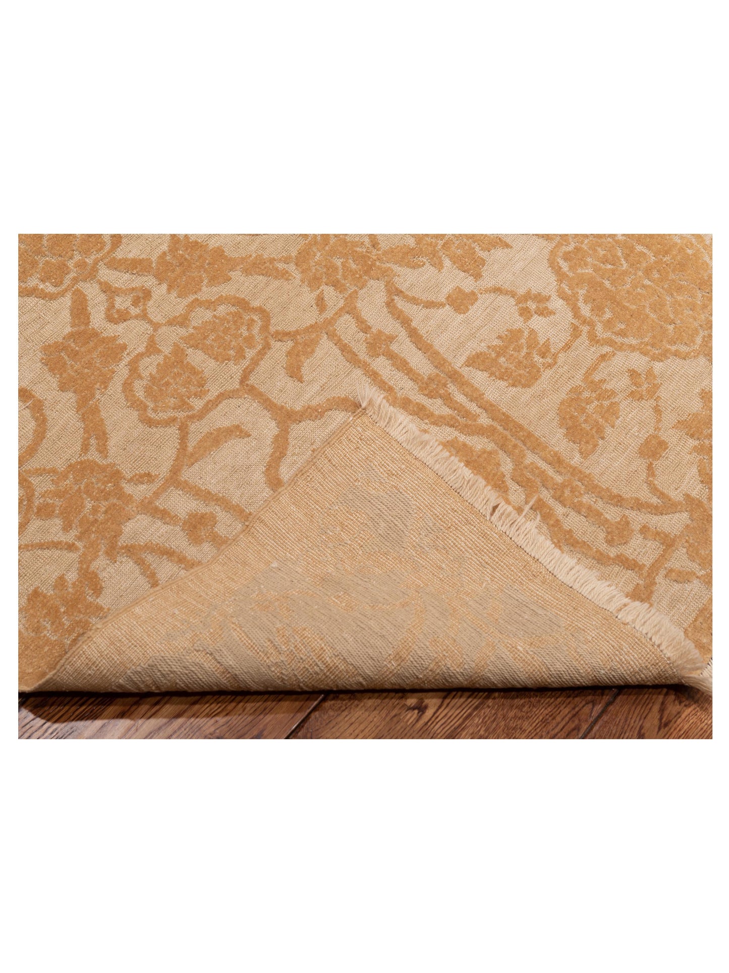 Defnera Ivory Gold 8x8.8 Hand Knotted Rug