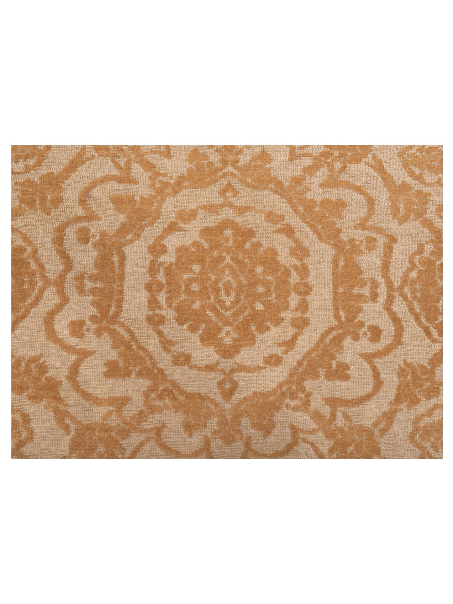 Defnera Ivory Gold 8x8.8 Hand Knotted Rug