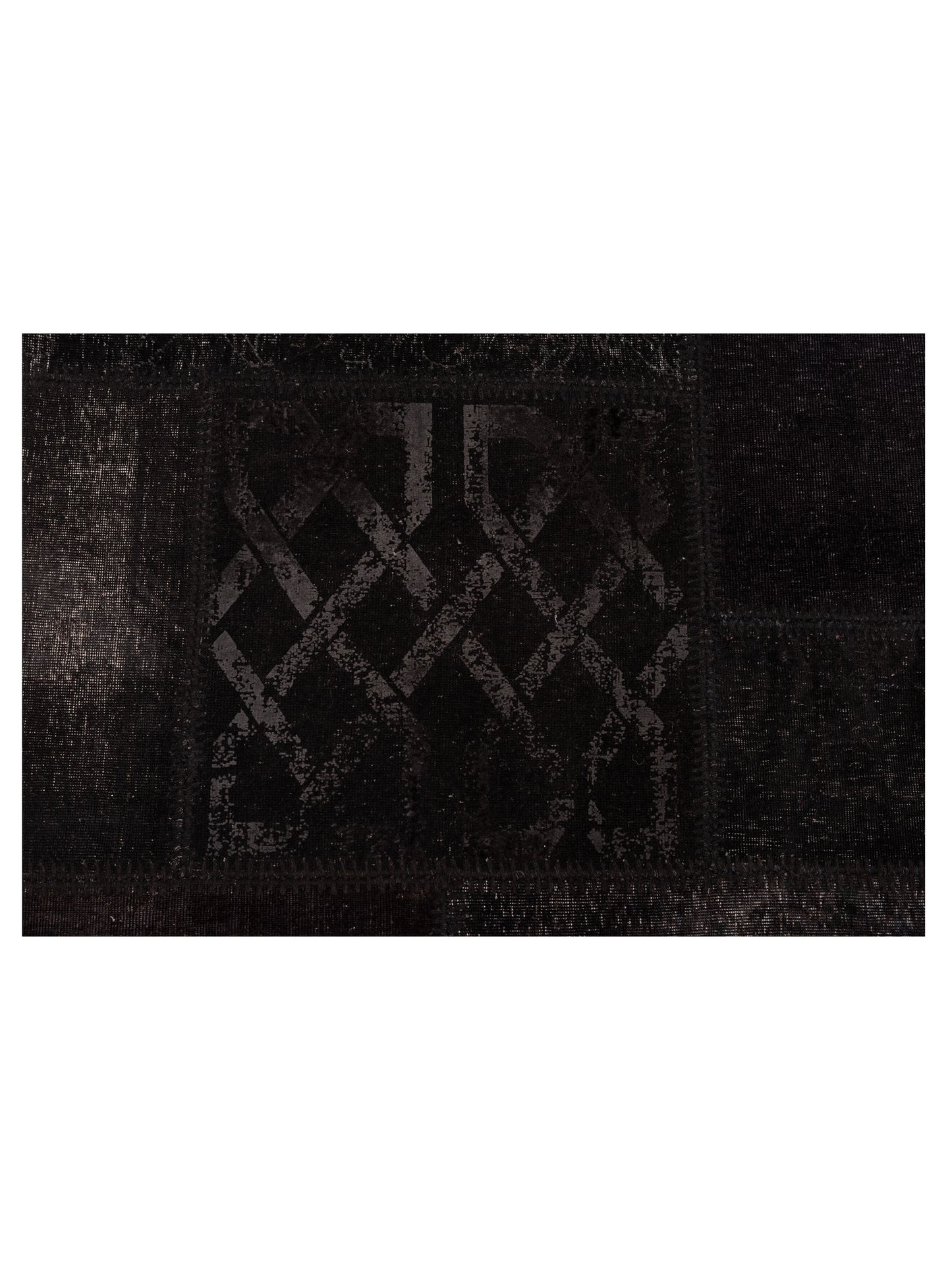 Patchwork Black 5.7x7.11 Hand Knotted Rug