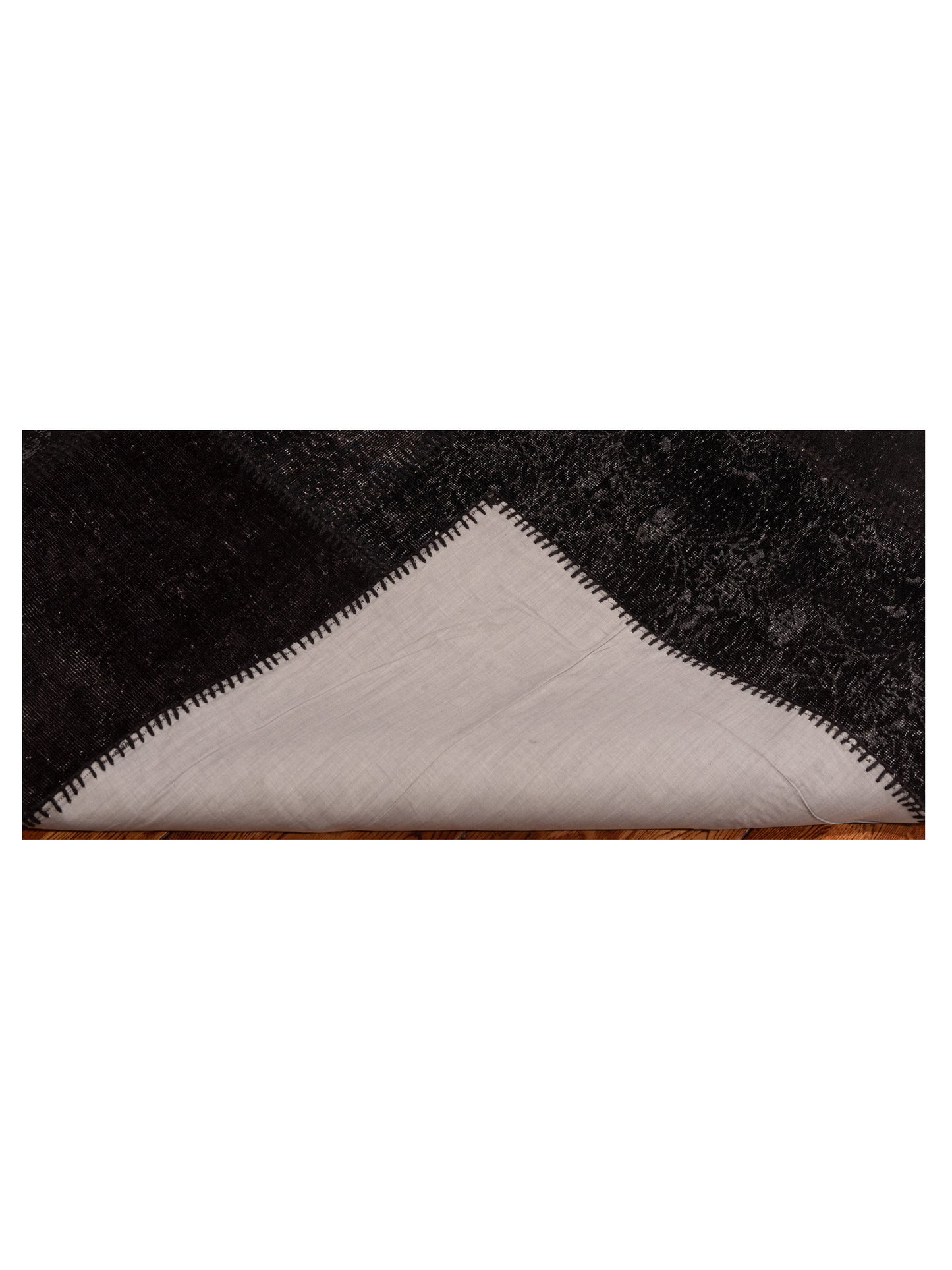 Patchwork Black 5.7x7.11 Hand Knotted Rug