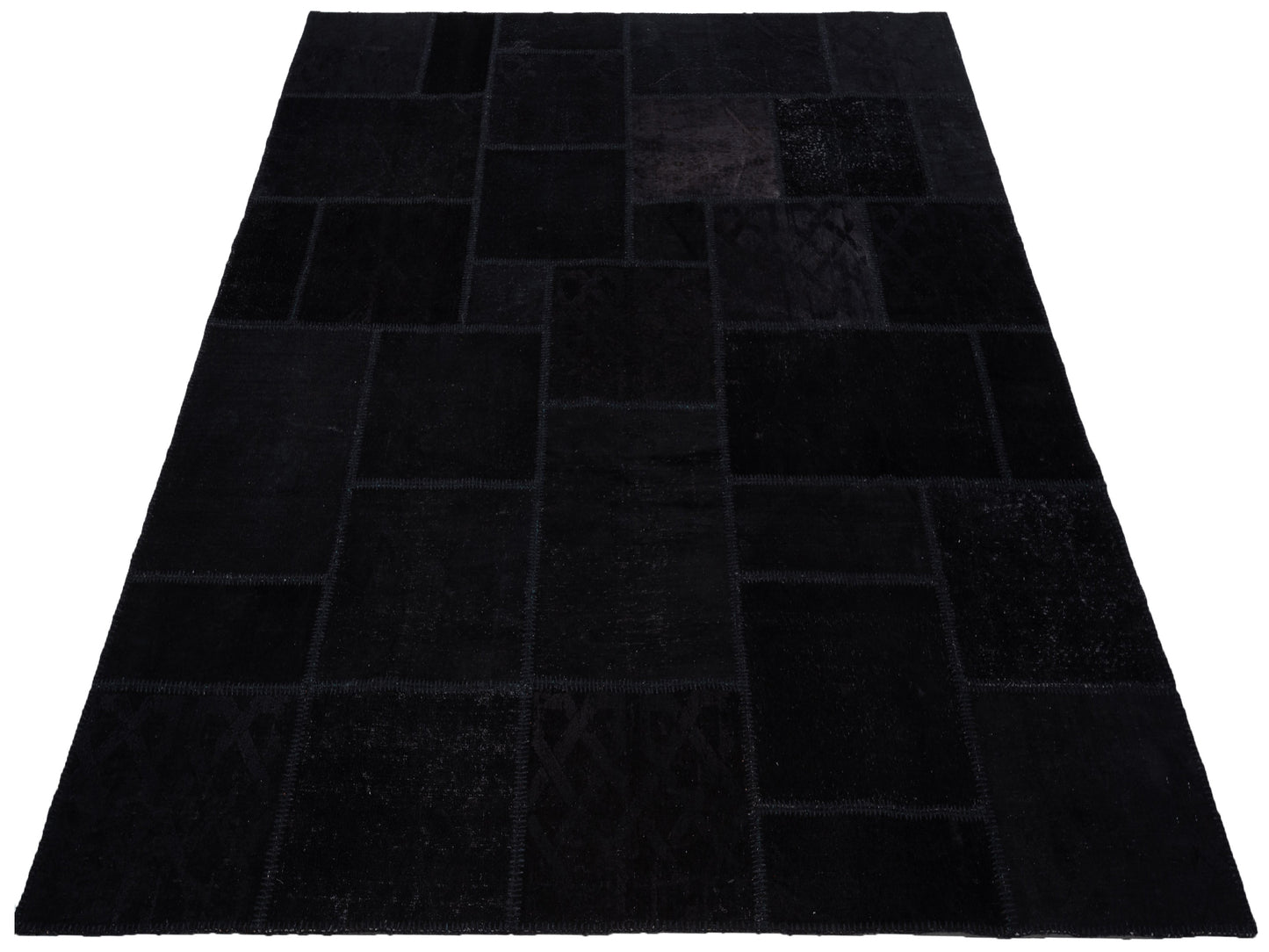 Patchwork Black 8.3x9.10 Hand Knotted Rug