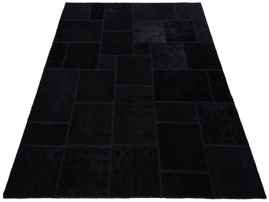 Patchwork Black 8.3x9.10 Hand Knotted Rug