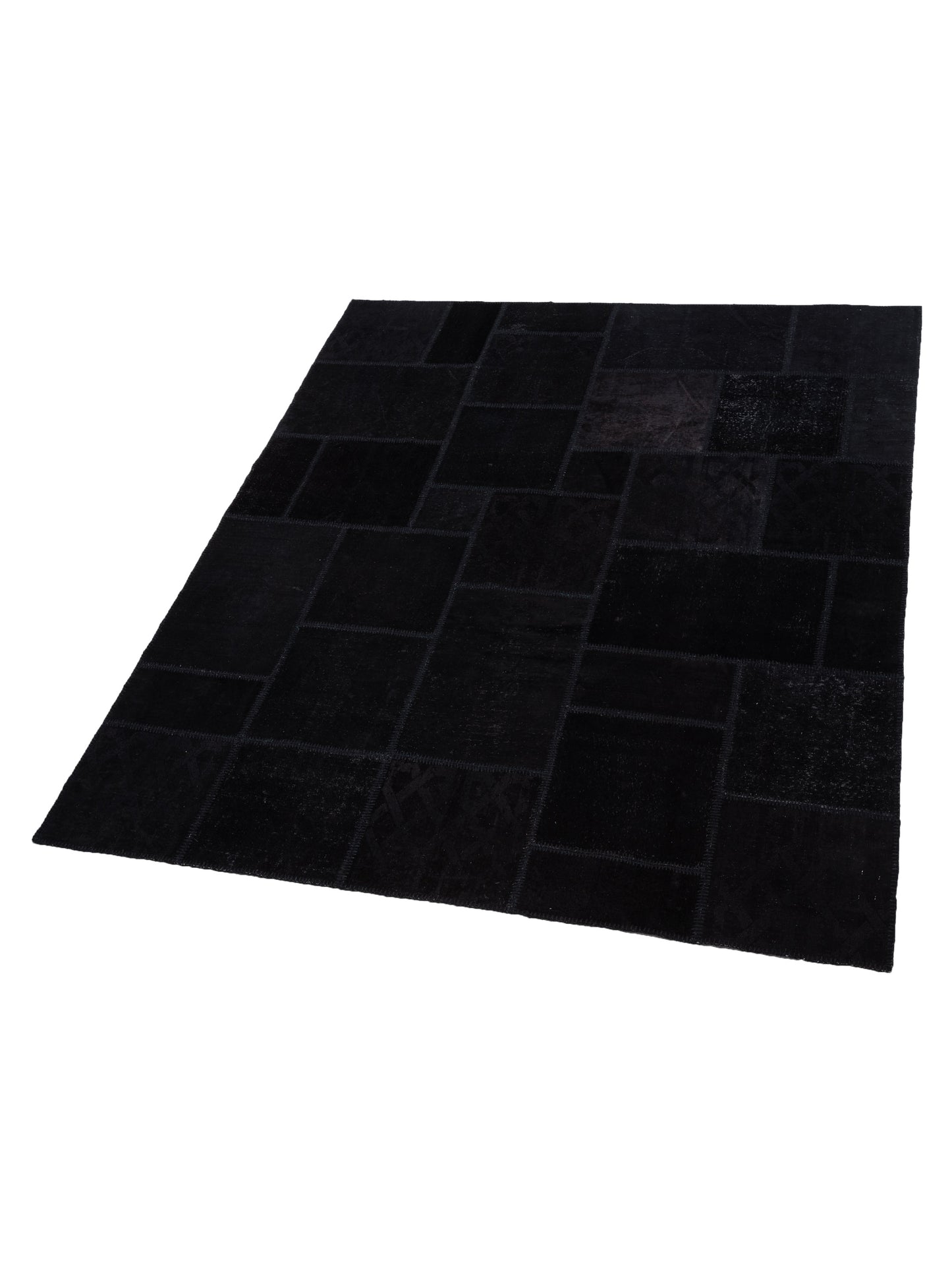 Patchwork Black 8.3x9.10 Hand Knotted Rug
