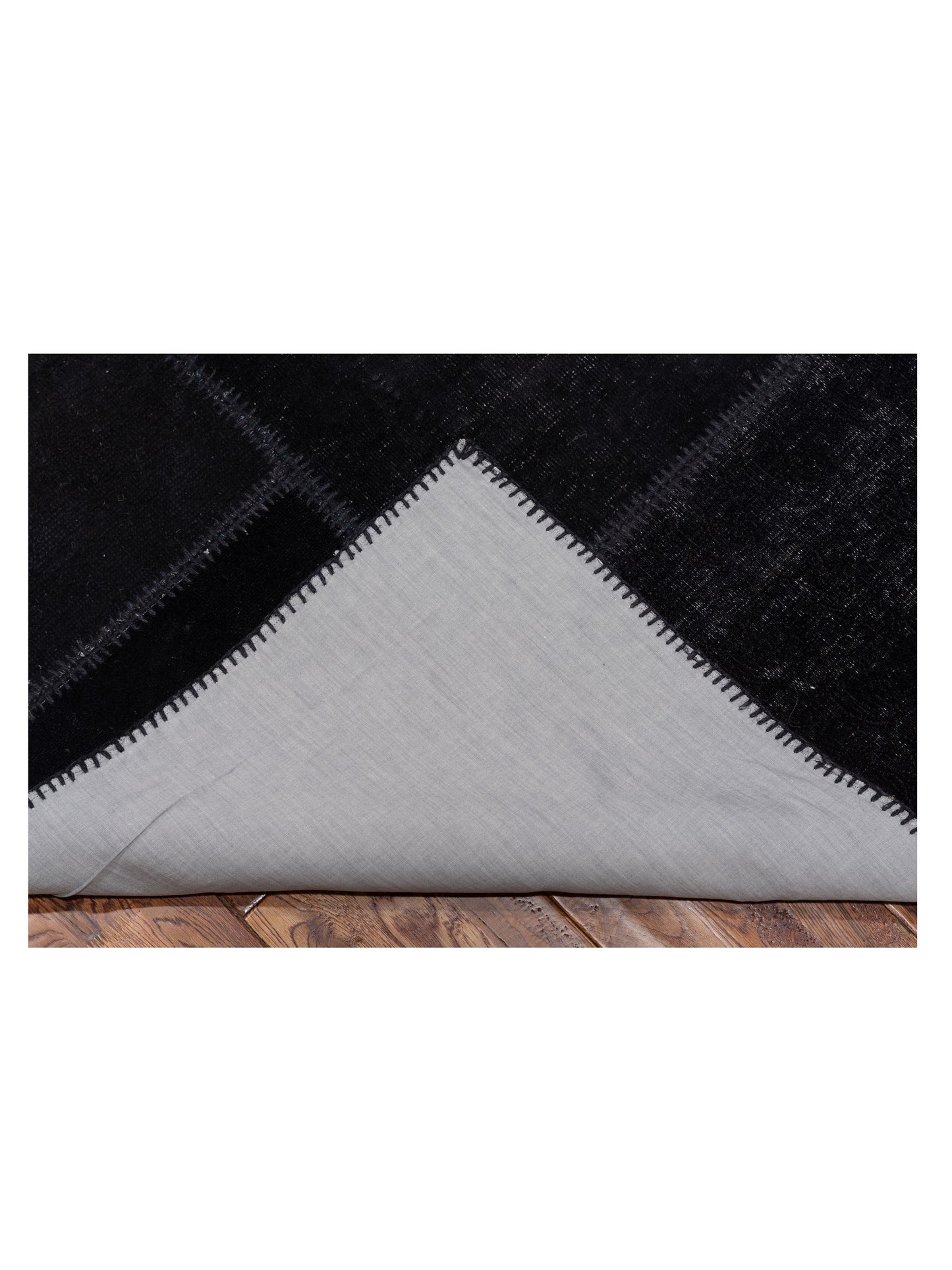 Patchwork Black 8.3x9.10 Hand Knotted Rug