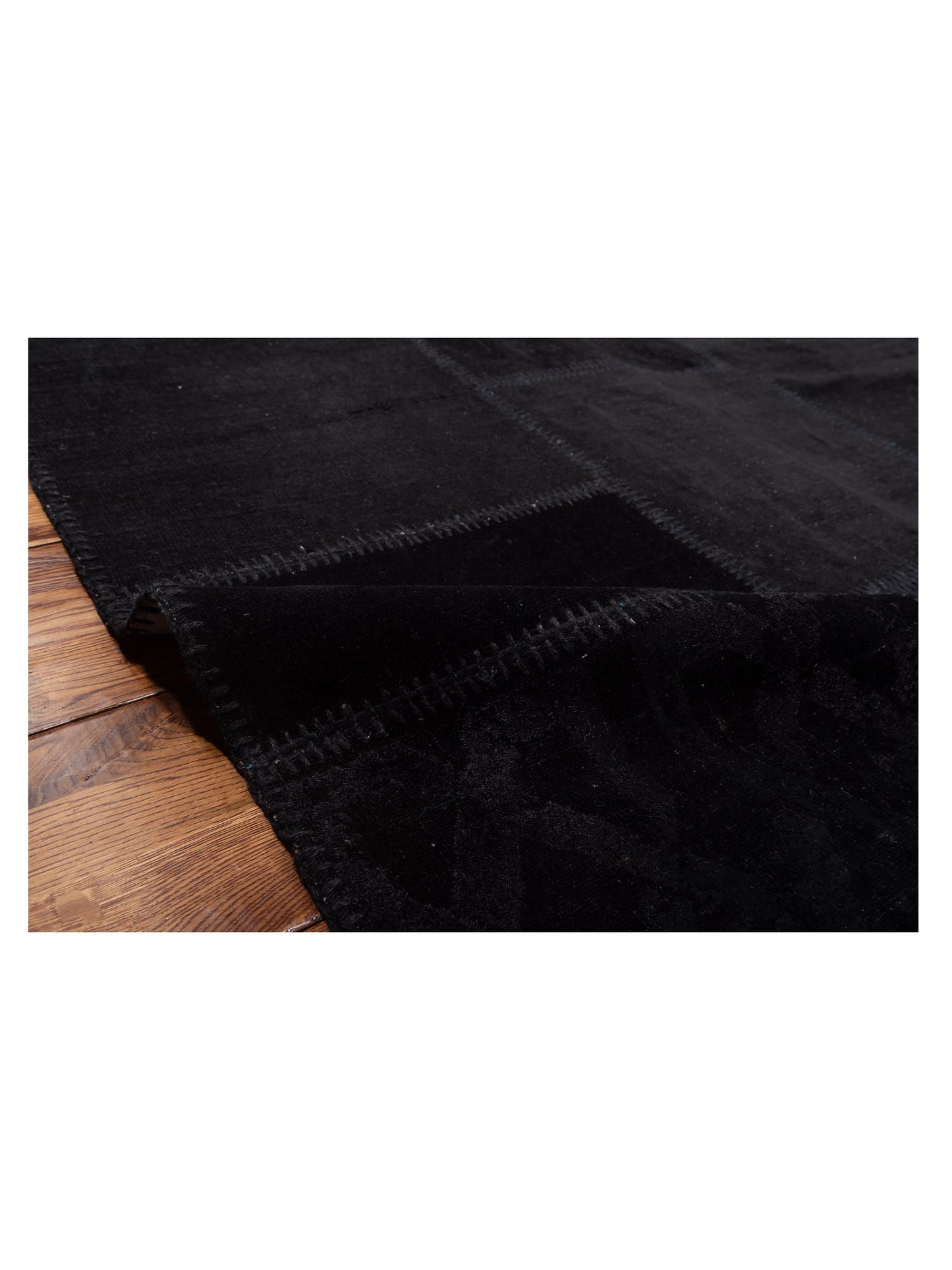 Patchwork Black 8.3x9.10 Hand Knotted Rug