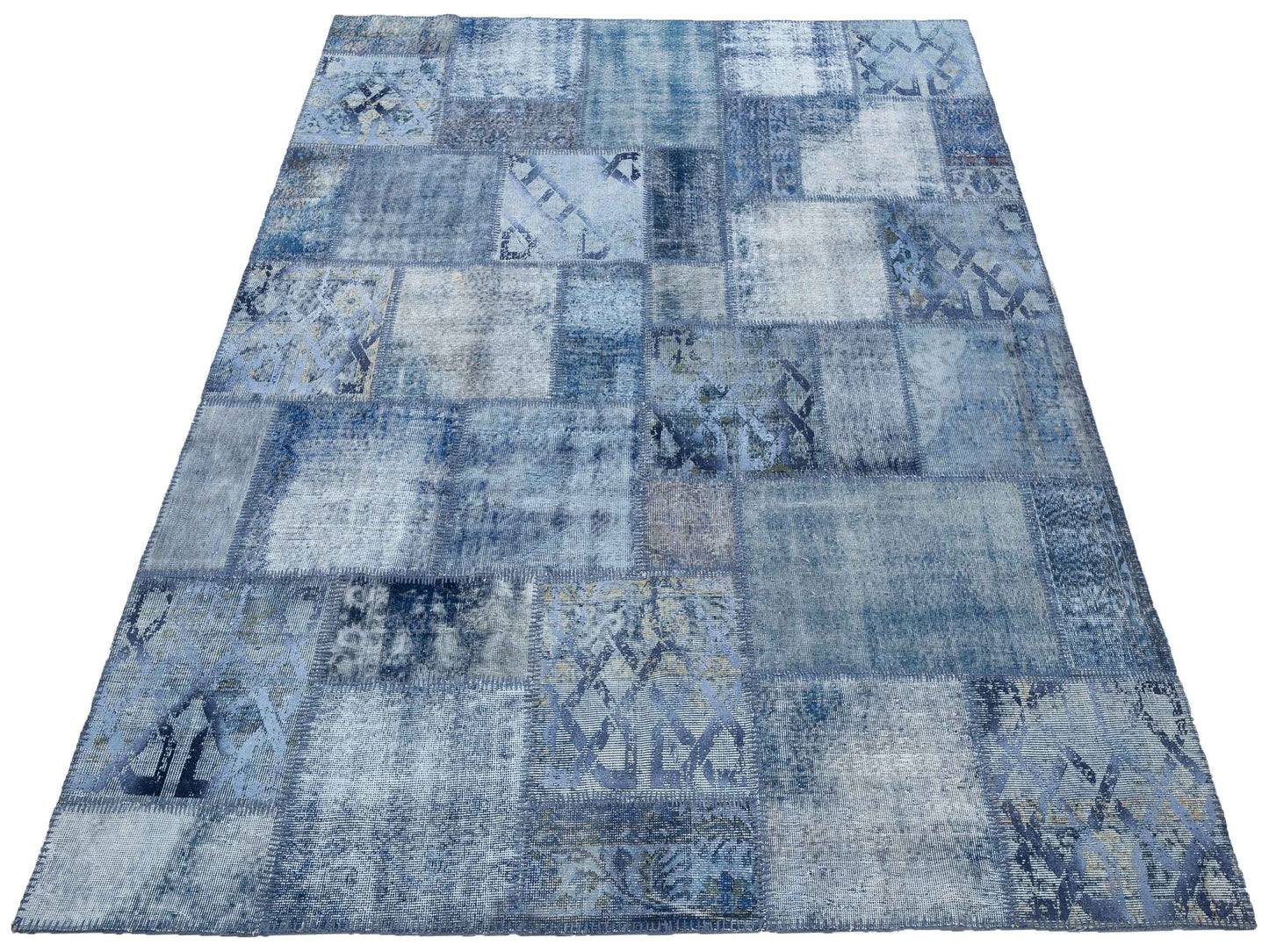 Patchwork Blue 8.3x9.10 Hand Knotted Rug