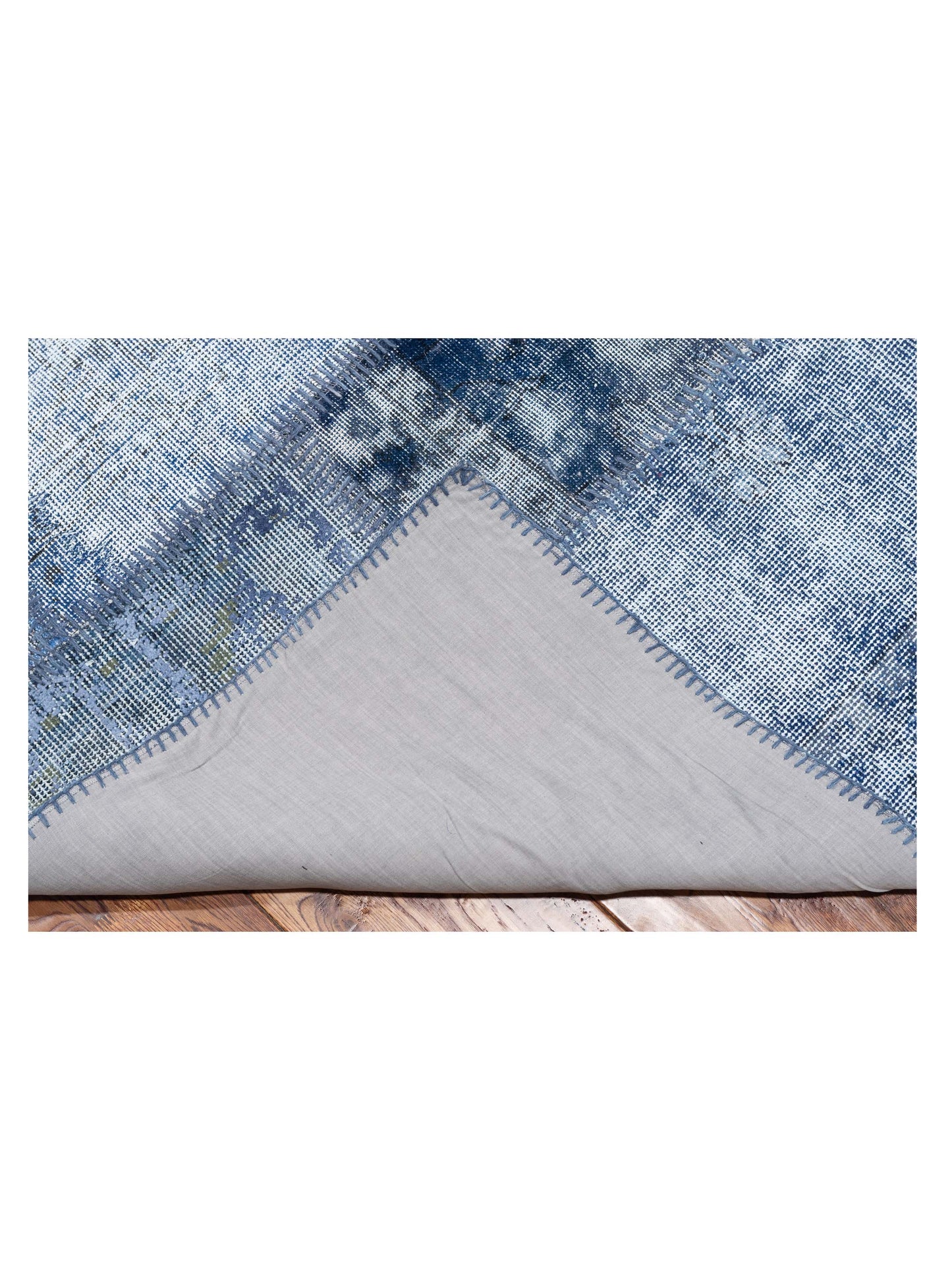 Patchwork Blue 8.3x9.10 Hand Knotted Rug
