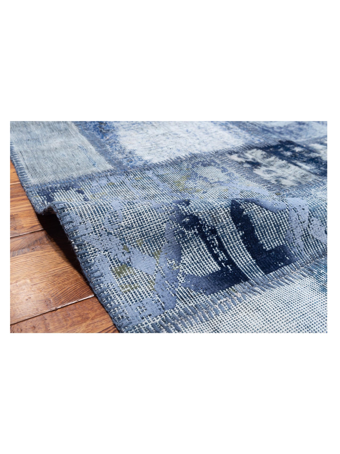 Patchwork Blue 8.3x9.10 Hand Knotted Rug