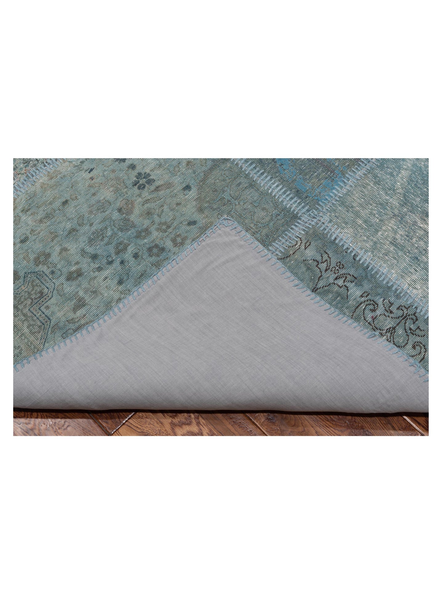 Patchwork Blue 6.7x9.10 Hand Knotted Rug