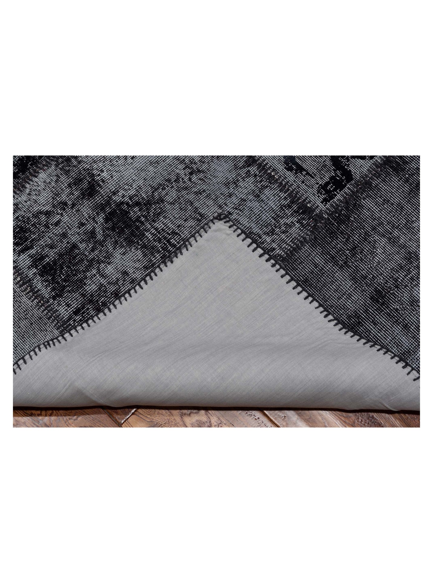 Patchwork Black 9.1x12 Hand Knotted Rug