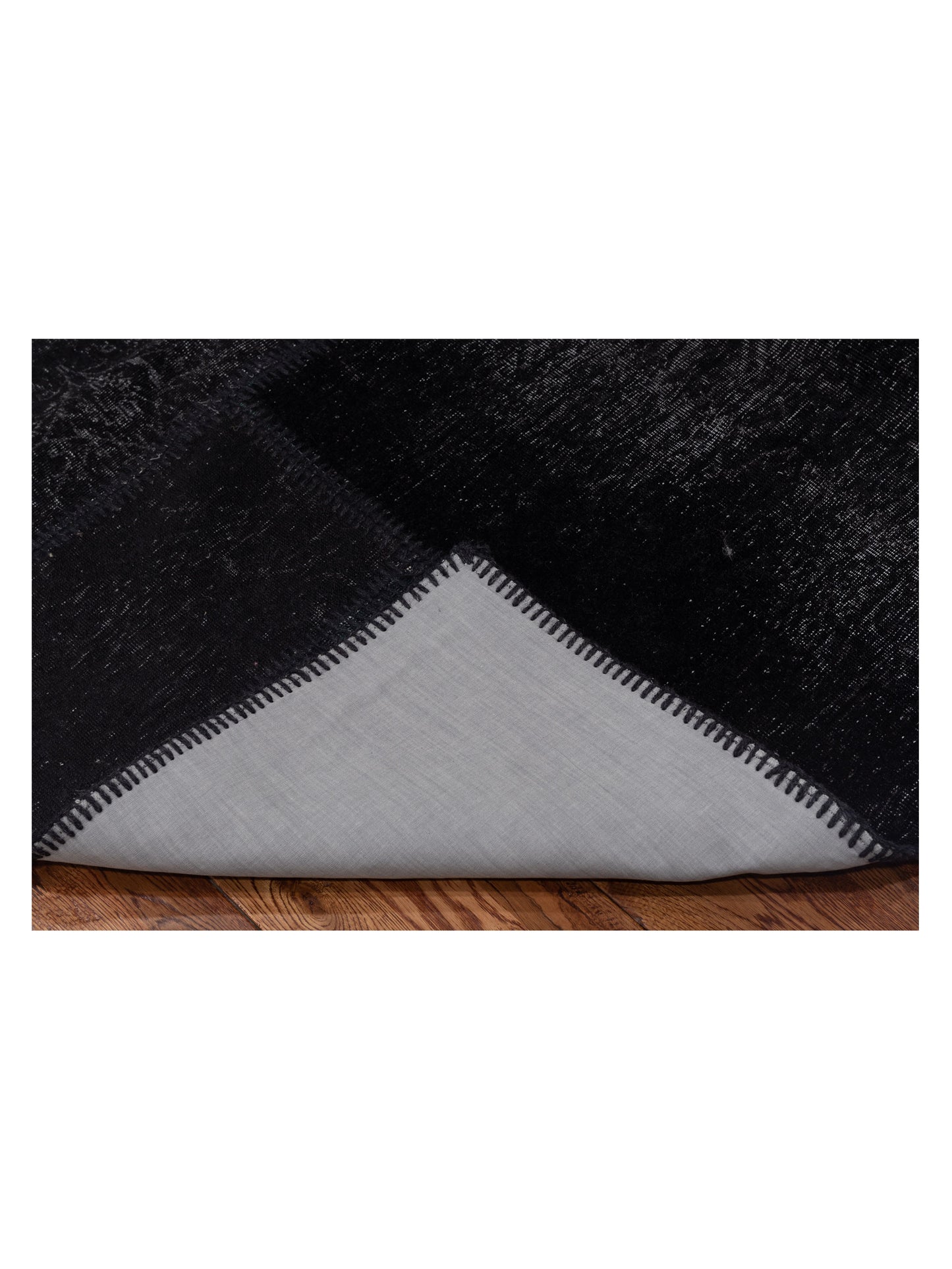 Patchwork Black 5.7x7.11 Hand Knotted Rug