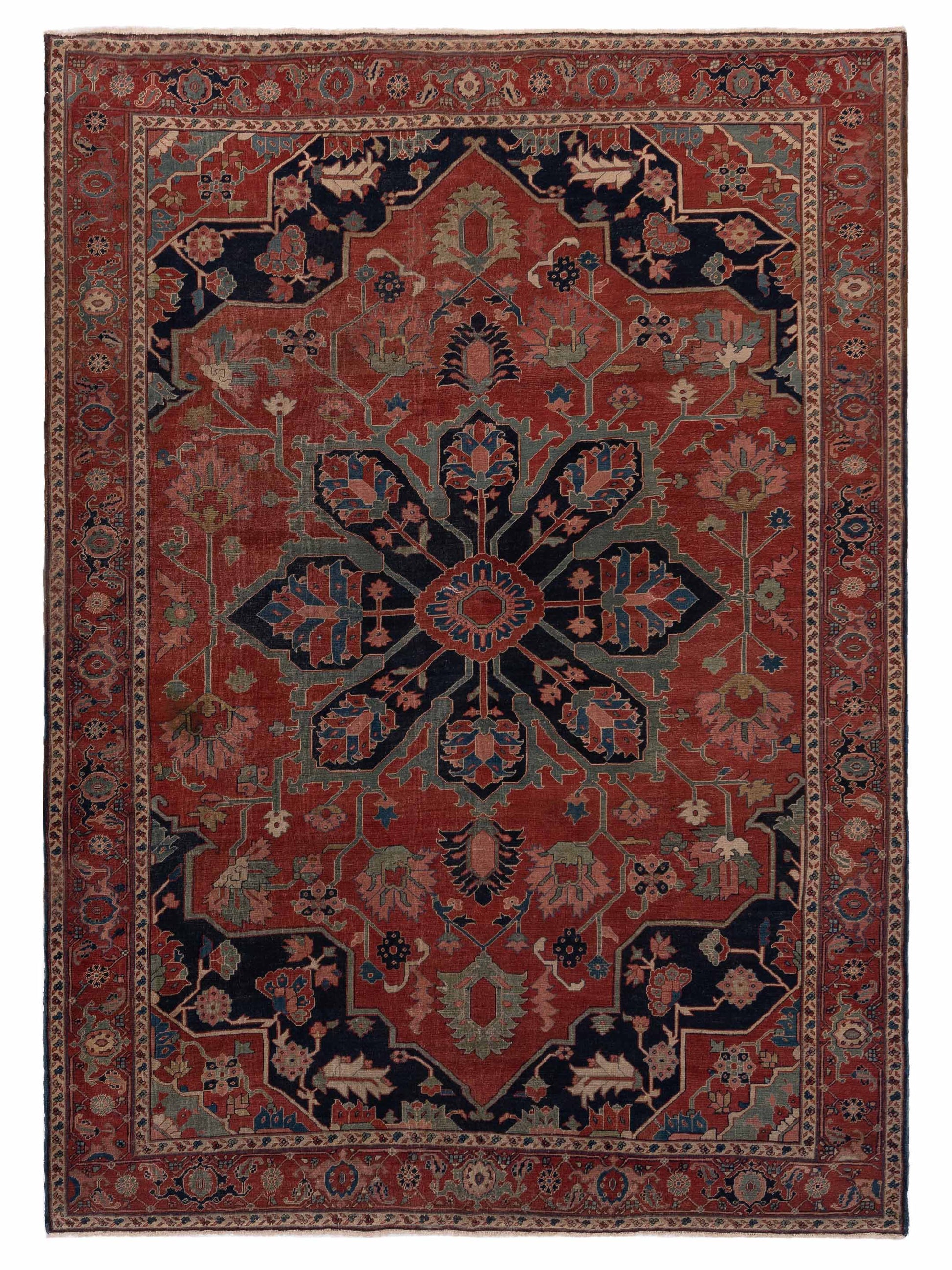Pasha Persian Antique  Red Navy Traditional