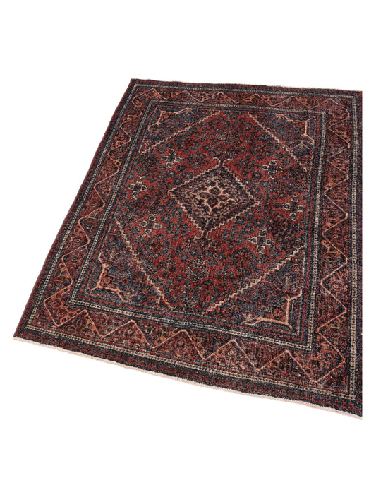 Antiqua Heirloom Charcoal Red 4.5x6.6 Hand Knotted Rug