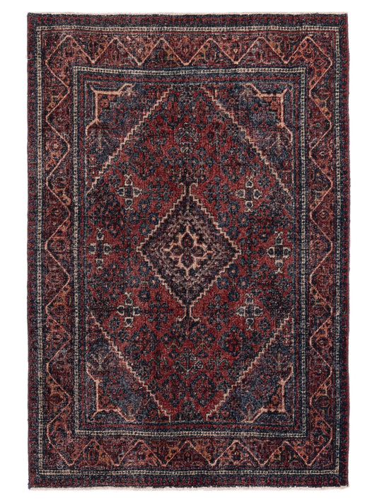 Pasha Antique Heirloom  Charcoal Red Traditional