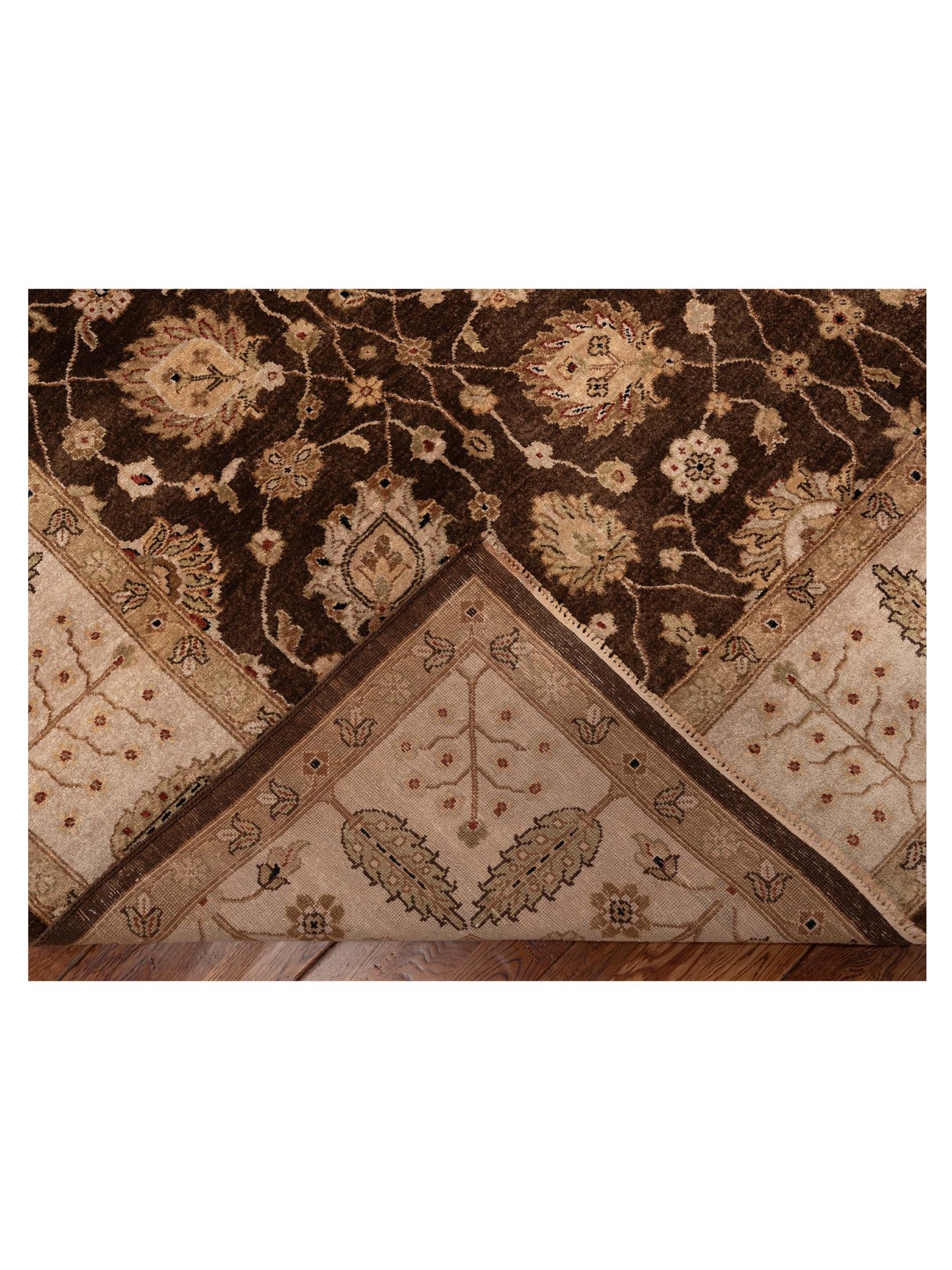 Zardun Brown Ivory 7.11x9.10 Hand Knotted Rug