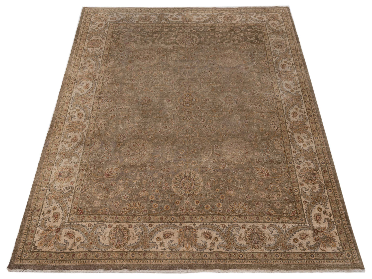 Jallira Brown Ivory 8x10 Hand Knotted Rug